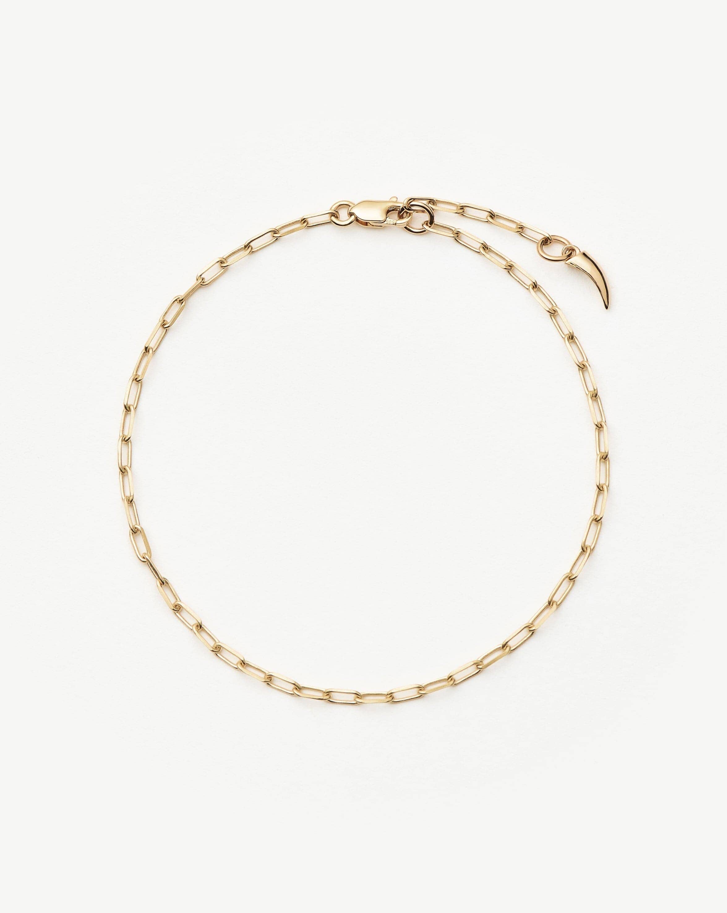 14k Solid Gold Paperclip Chain Bracelet | Recycled & Hallmarked