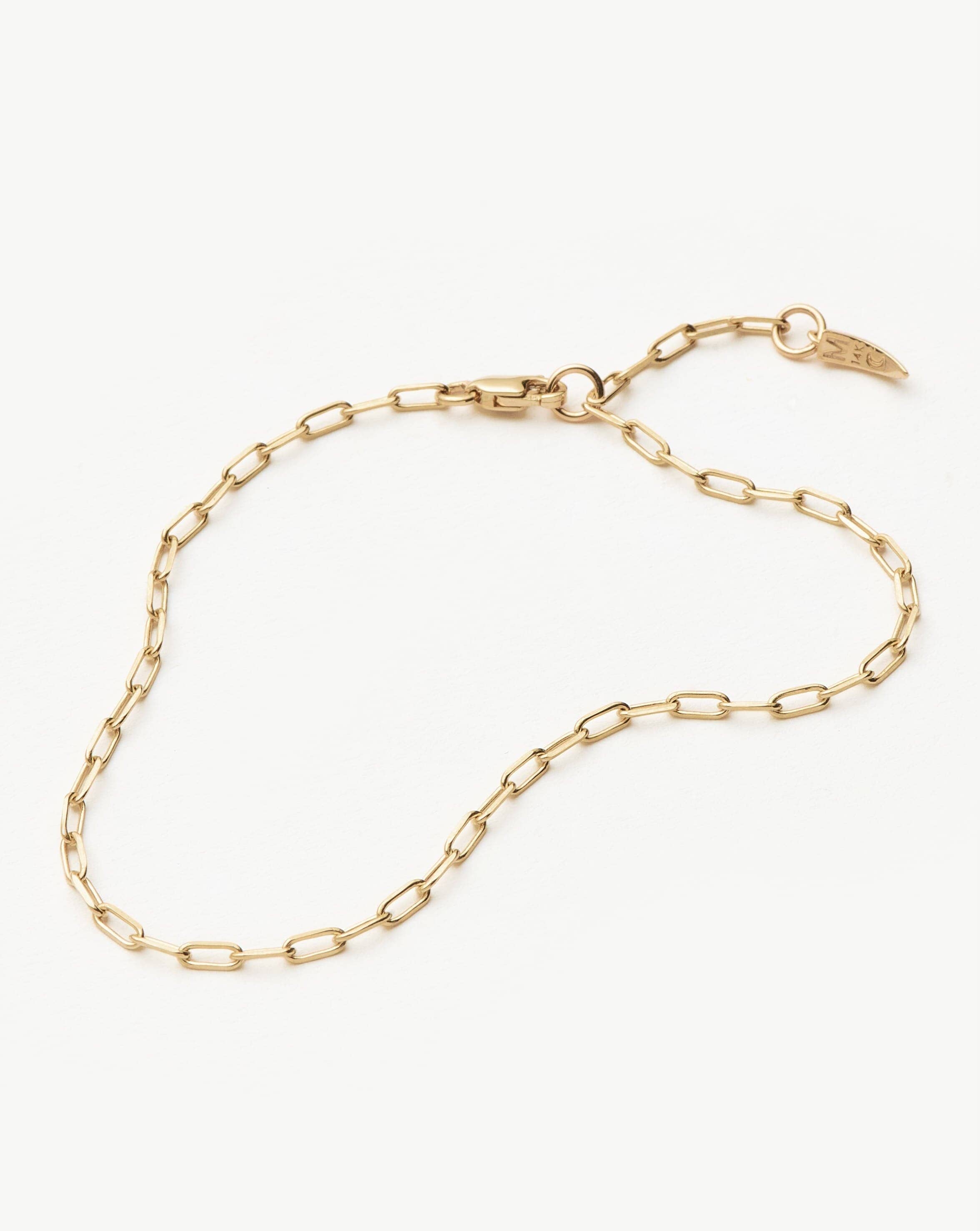 14k Solid Gold Paperclip Chain Bracelet | Recycled & Hallmarked