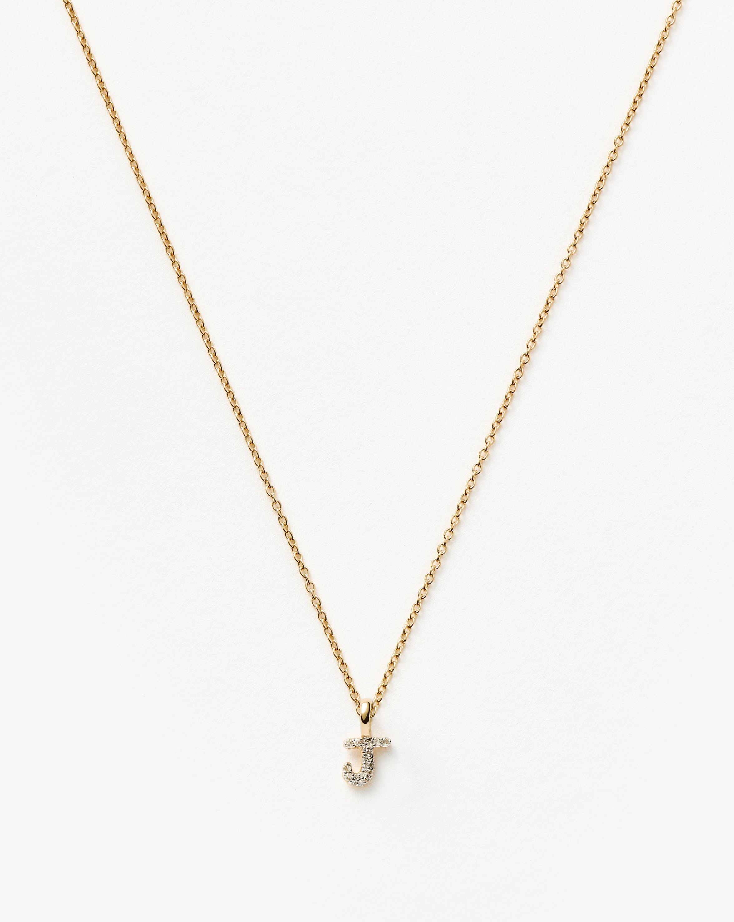 Diamond Initial Pendant Necklace in 14k Gold | Personalized Jewelry