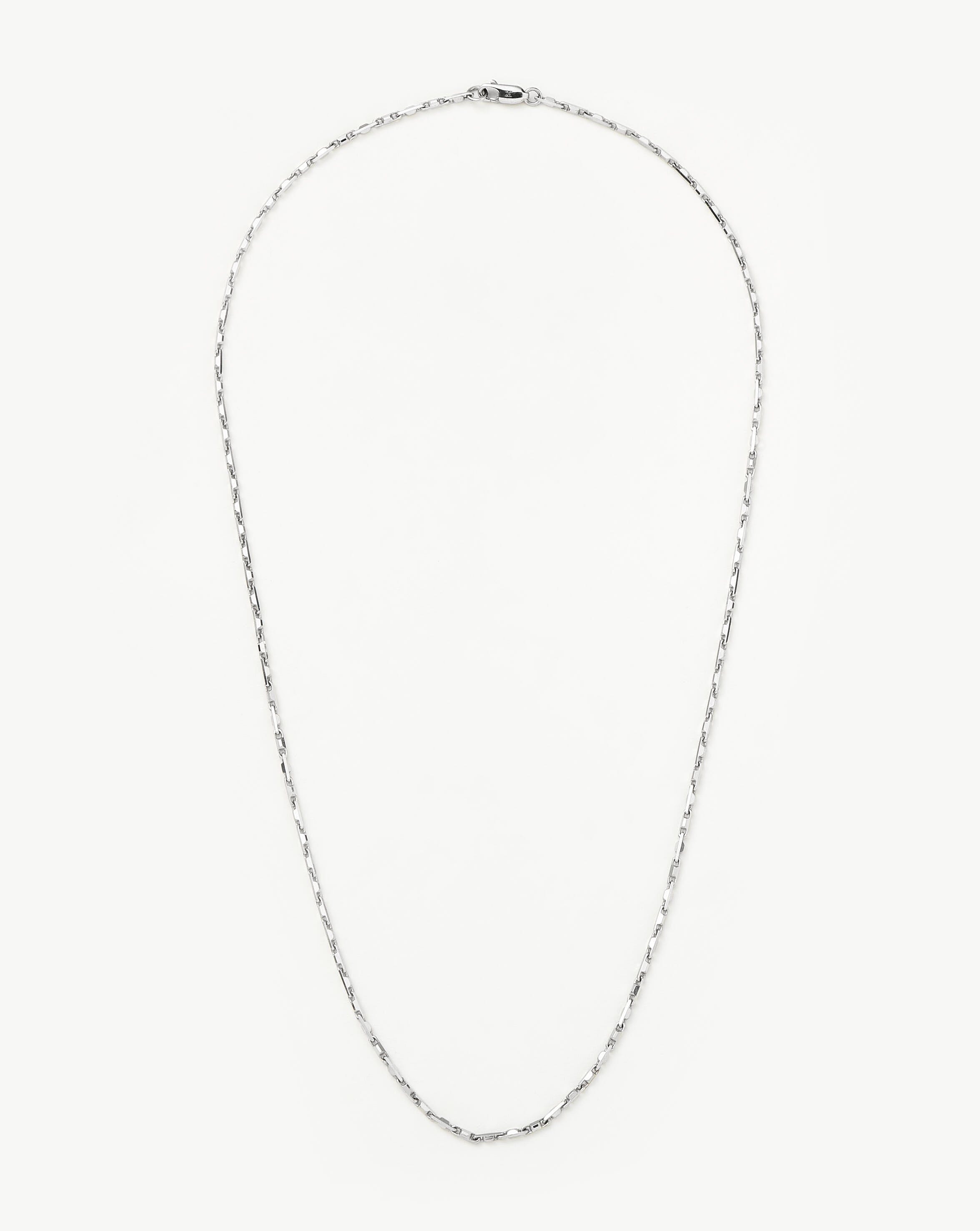 Sterling Silver Men's Chain Necklace | Slim Faceted Link Design
