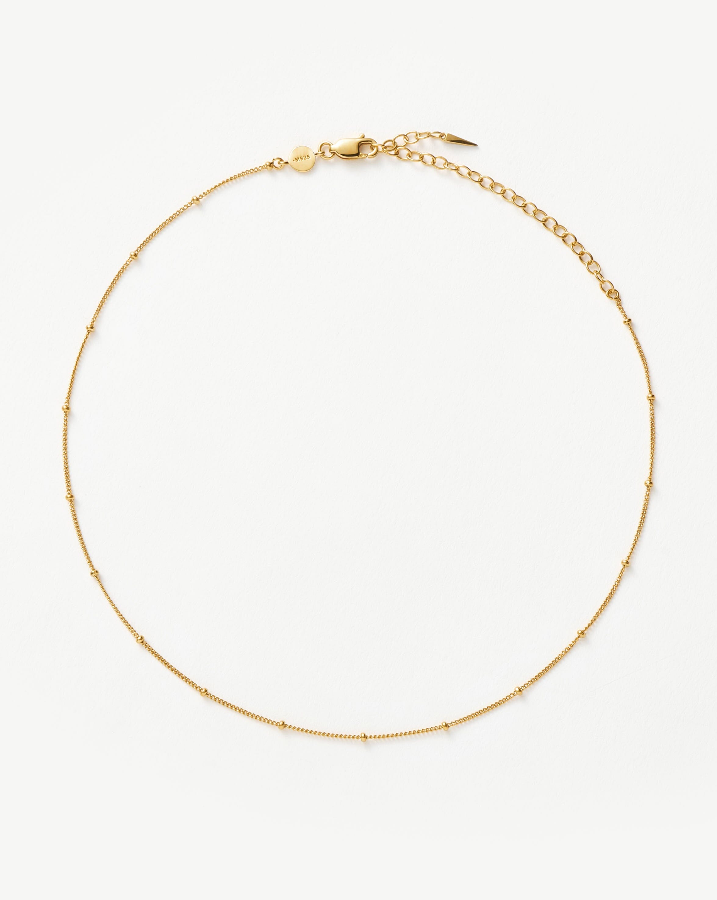 Delicate Bobble Chain Choker Necklace | 18k Gold Vermeil