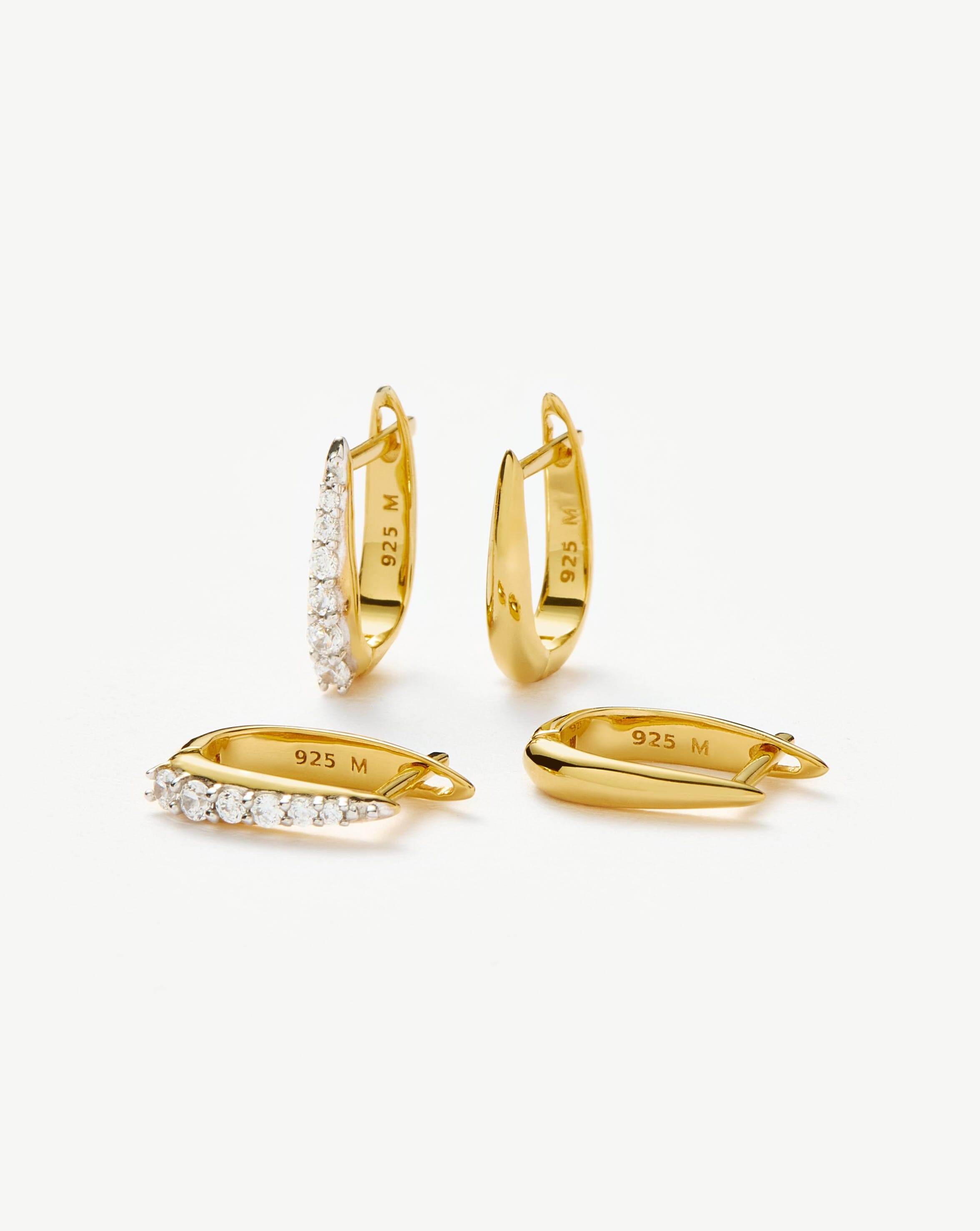 Pavé Claw Huggie Earrings Set in 18k Gold Vermeil | Missoma