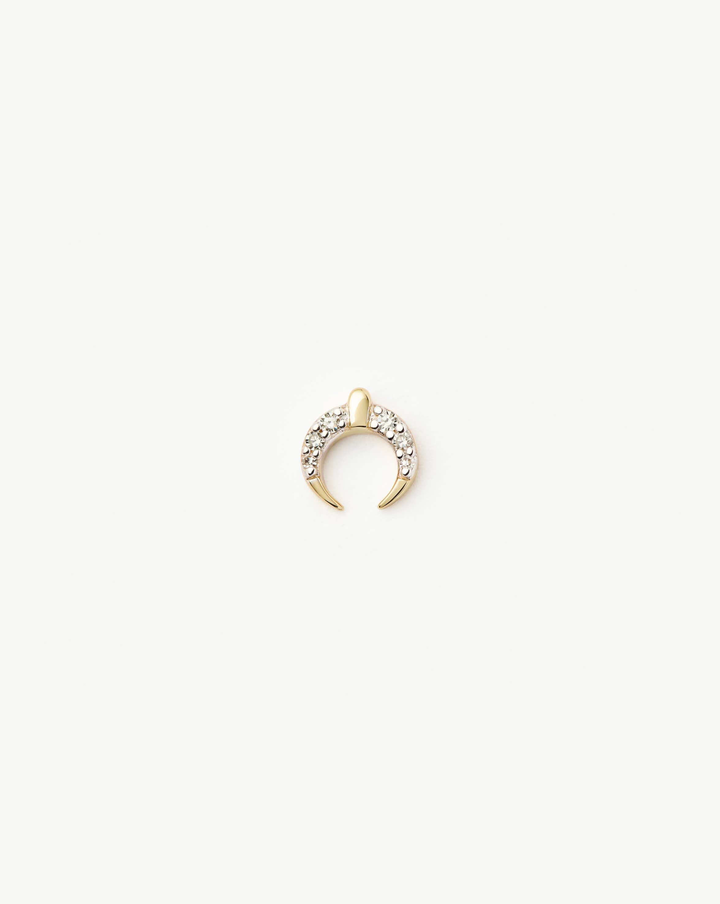 14k Gold Diamond Horn Stud Earring | Fine Lucy Williams