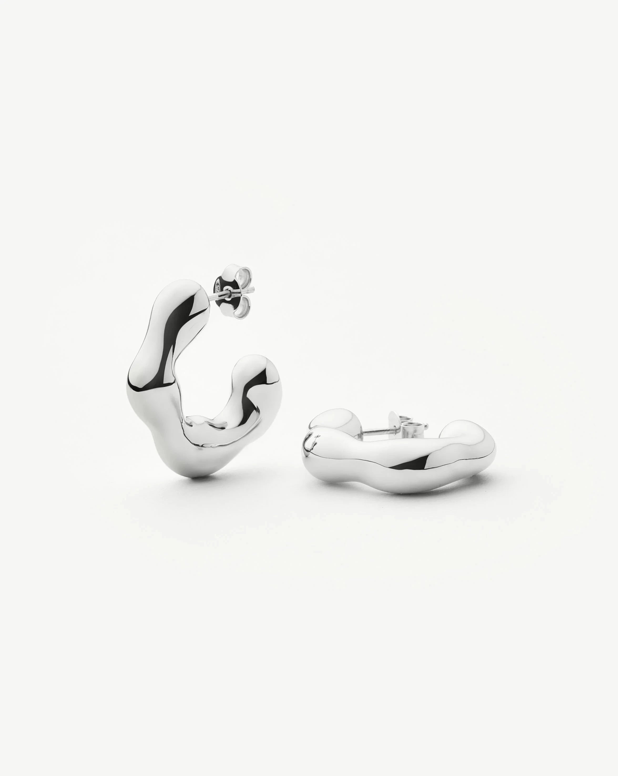 Sterling Silver Puffy Hoop Earrings | Eny Lee Parker