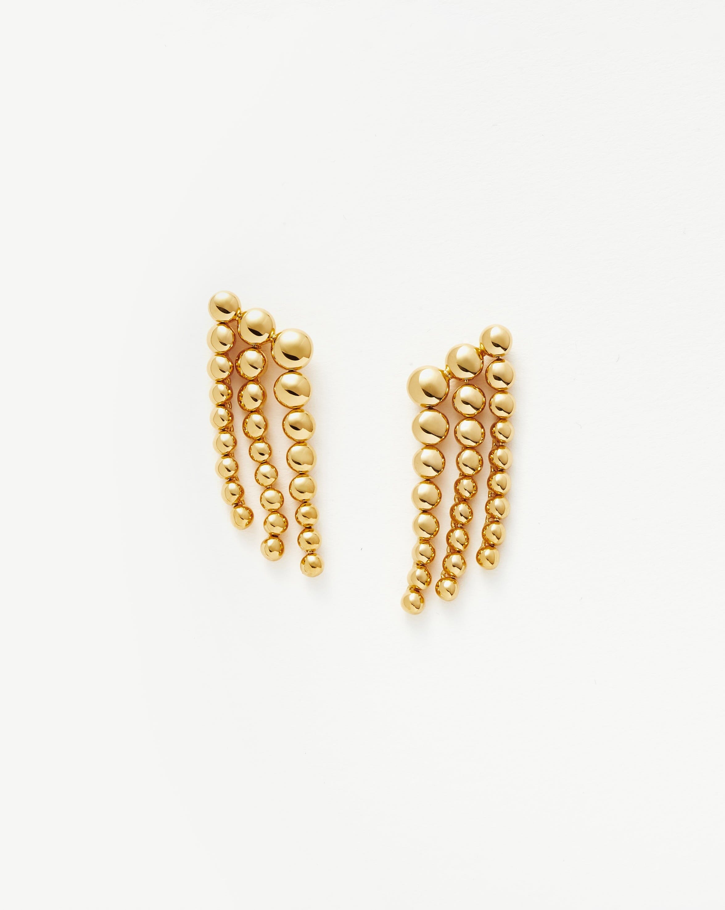 Beaded Waterfall Drop Earrings in 18k Gold Vermeil | Handcrafted Jewelry