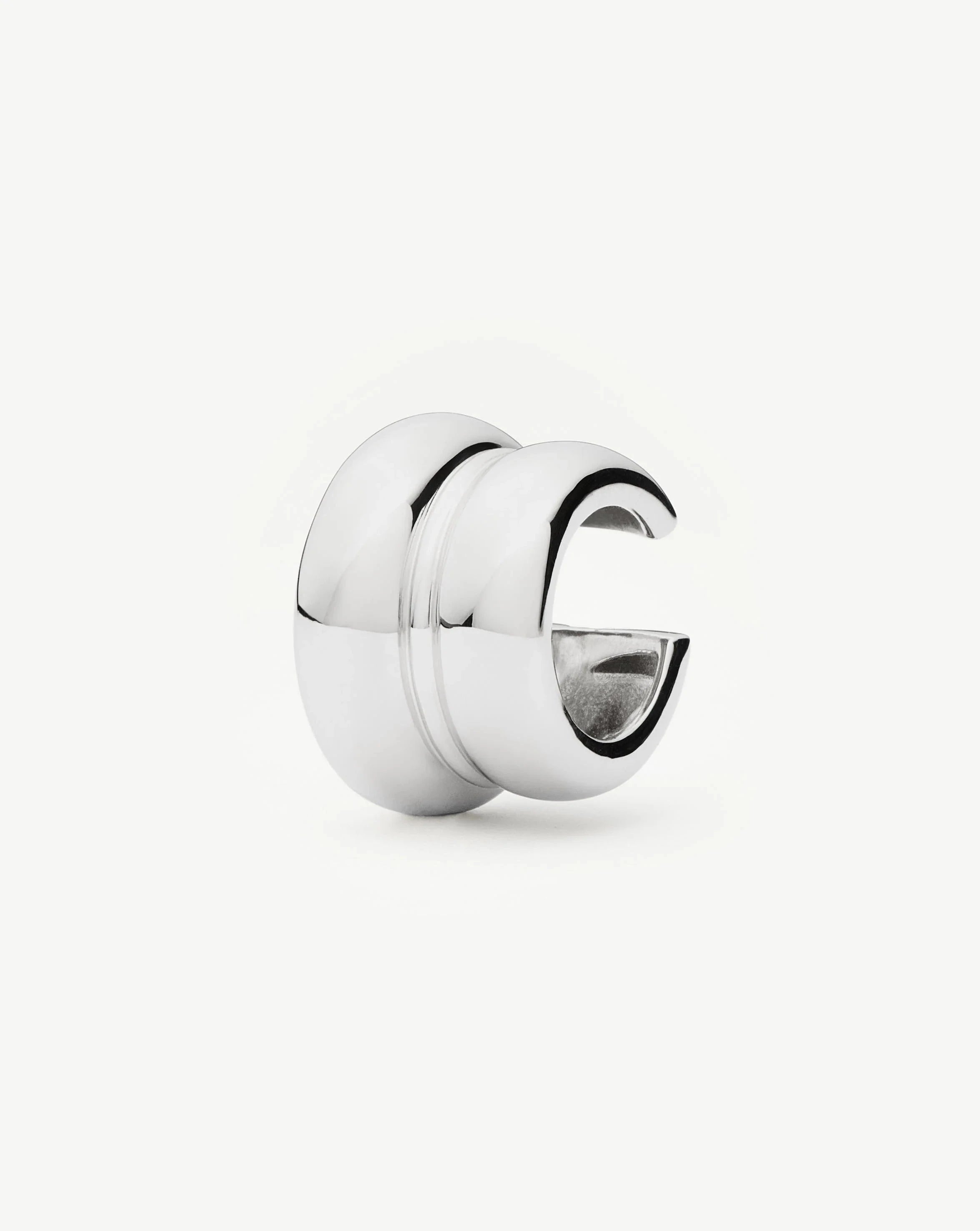 Sculptural Double Ear Cuff in Silver | Rhodium Plated