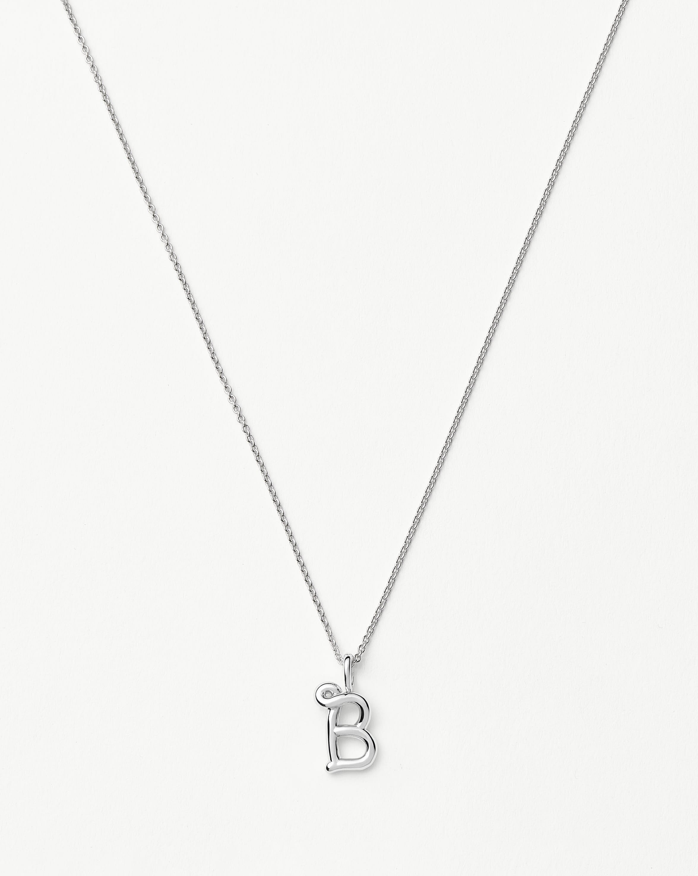 Curly Mini Initial Necklace | Sterling Silver Personalized Gift