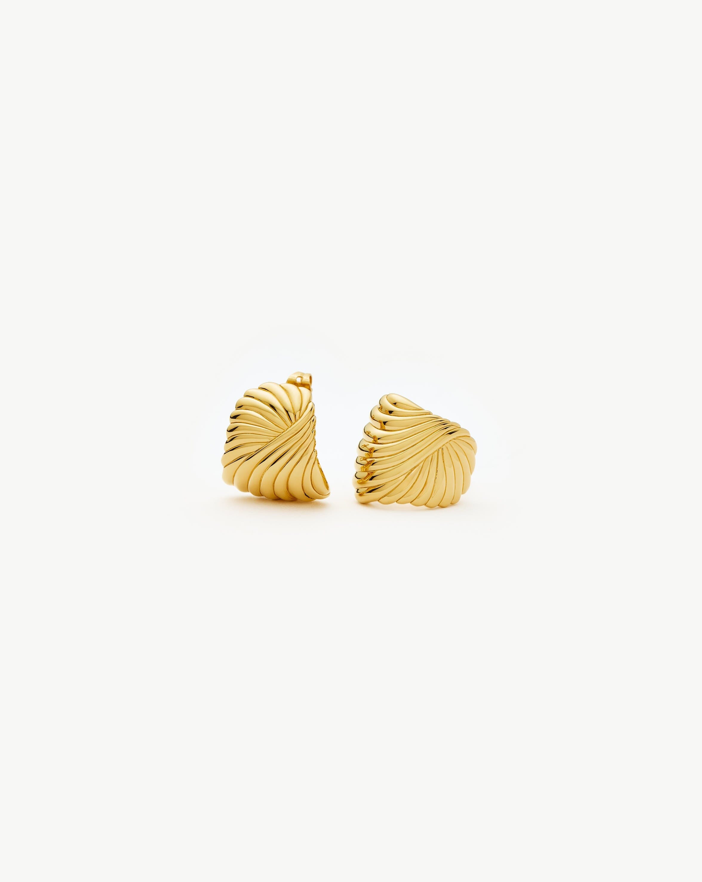 Ripple Effect Gold Stud Earrings | 18k Gold Plated