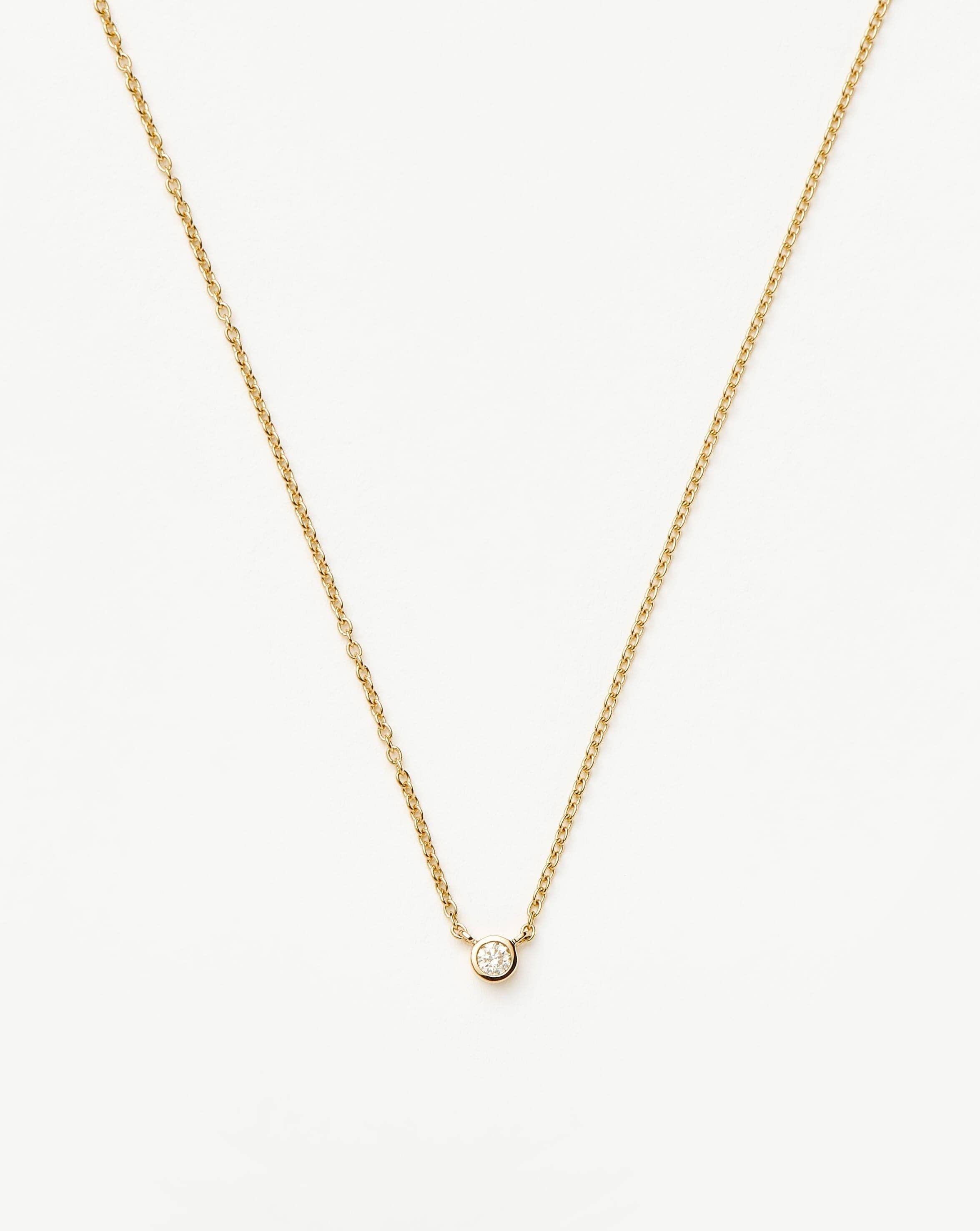 14k Gold Solitaire Diamond Pendant Necklace | Recycled & Conflict-Free