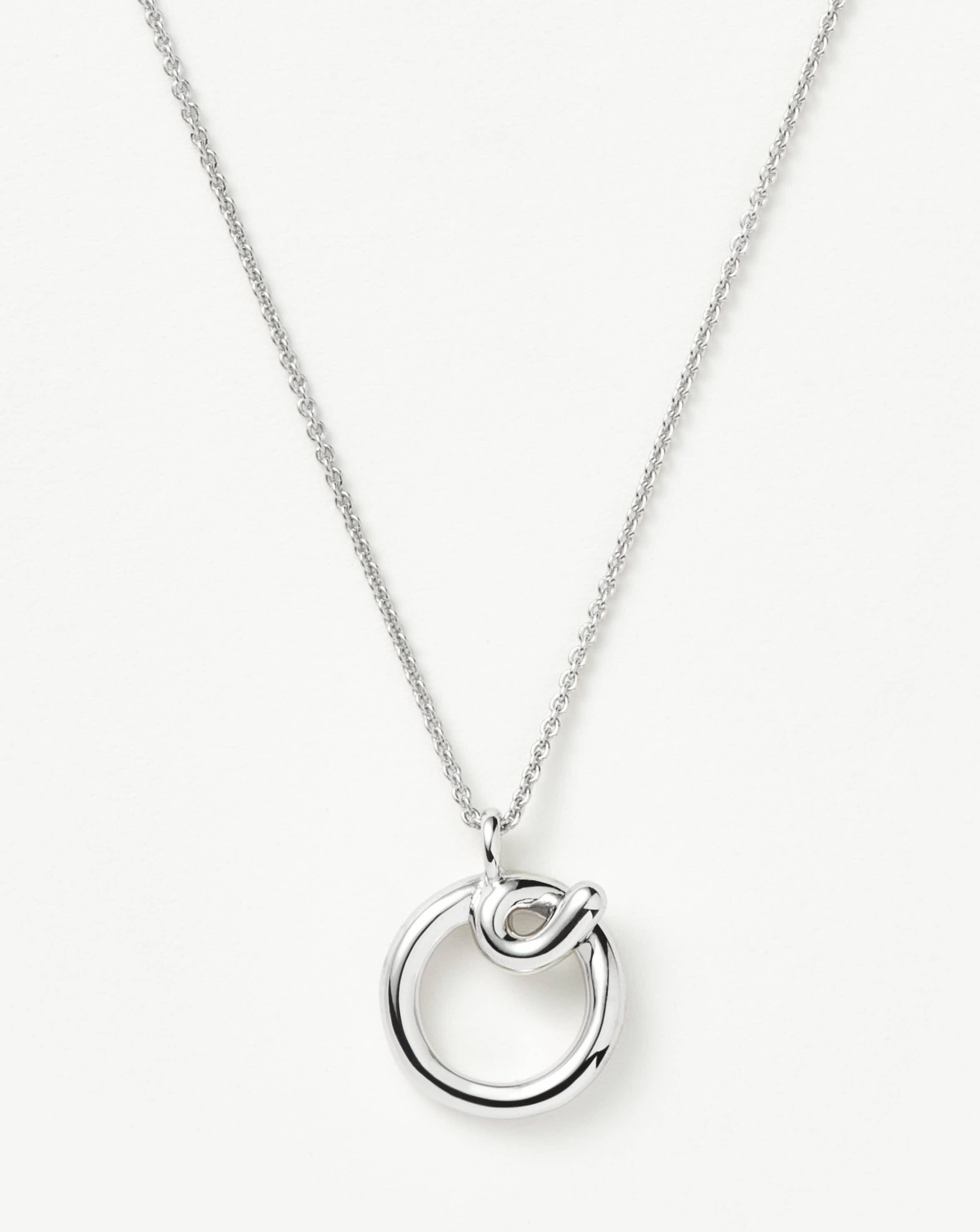 Curly Initial Pendant Necklace - Sterling Silver Letter O | Handcrafted
