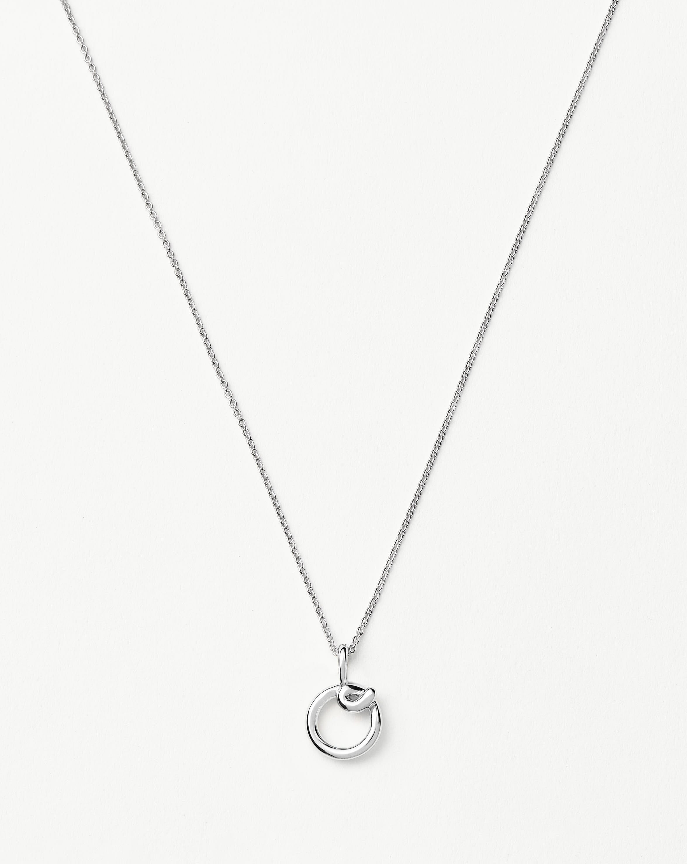 Curly Mini Initial Necklace - Sterling Silver | Personalized Gift