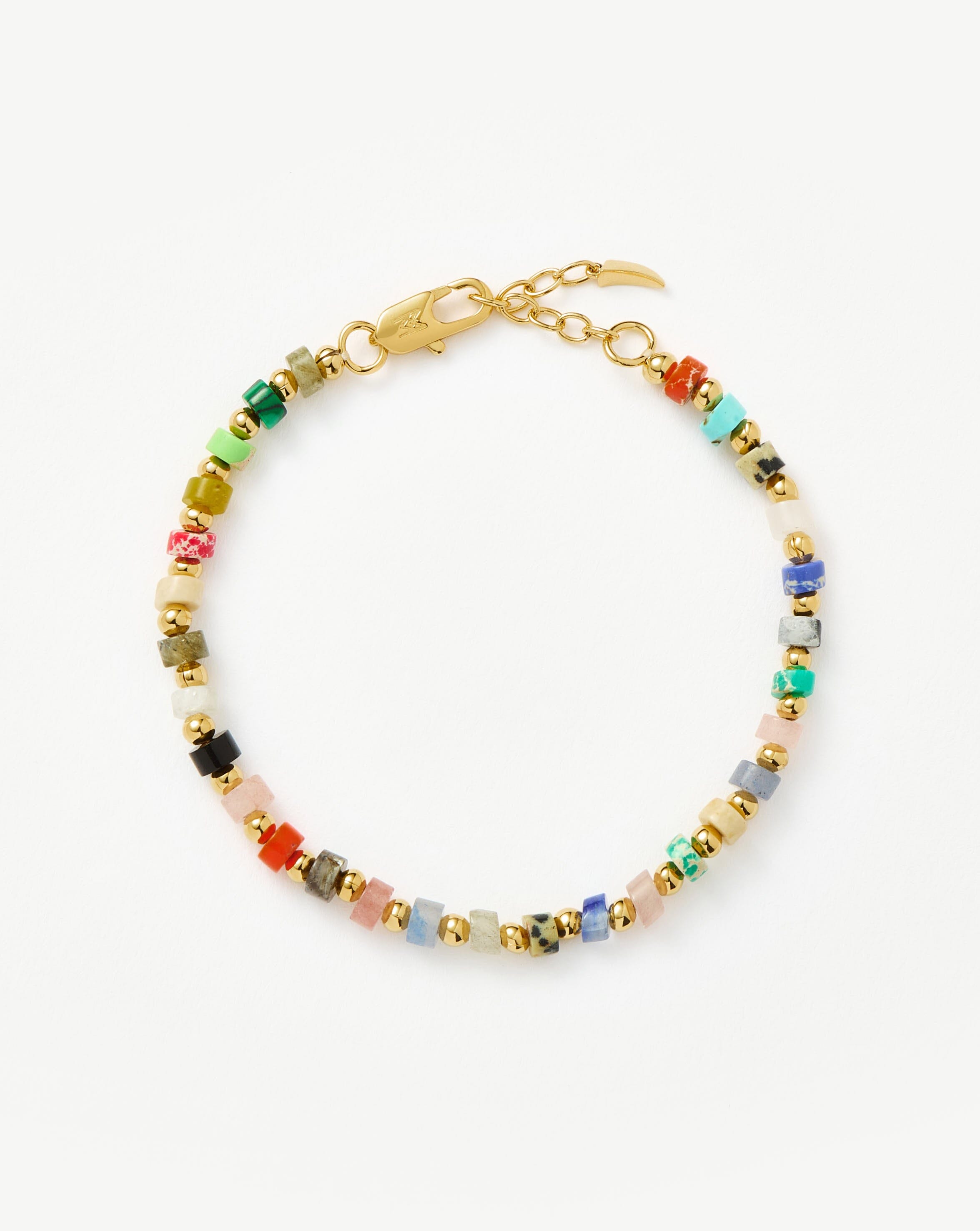 Rainbow Jasper Beaded Bracelet with 18k Gold Plating | Handcrafted Jewelry