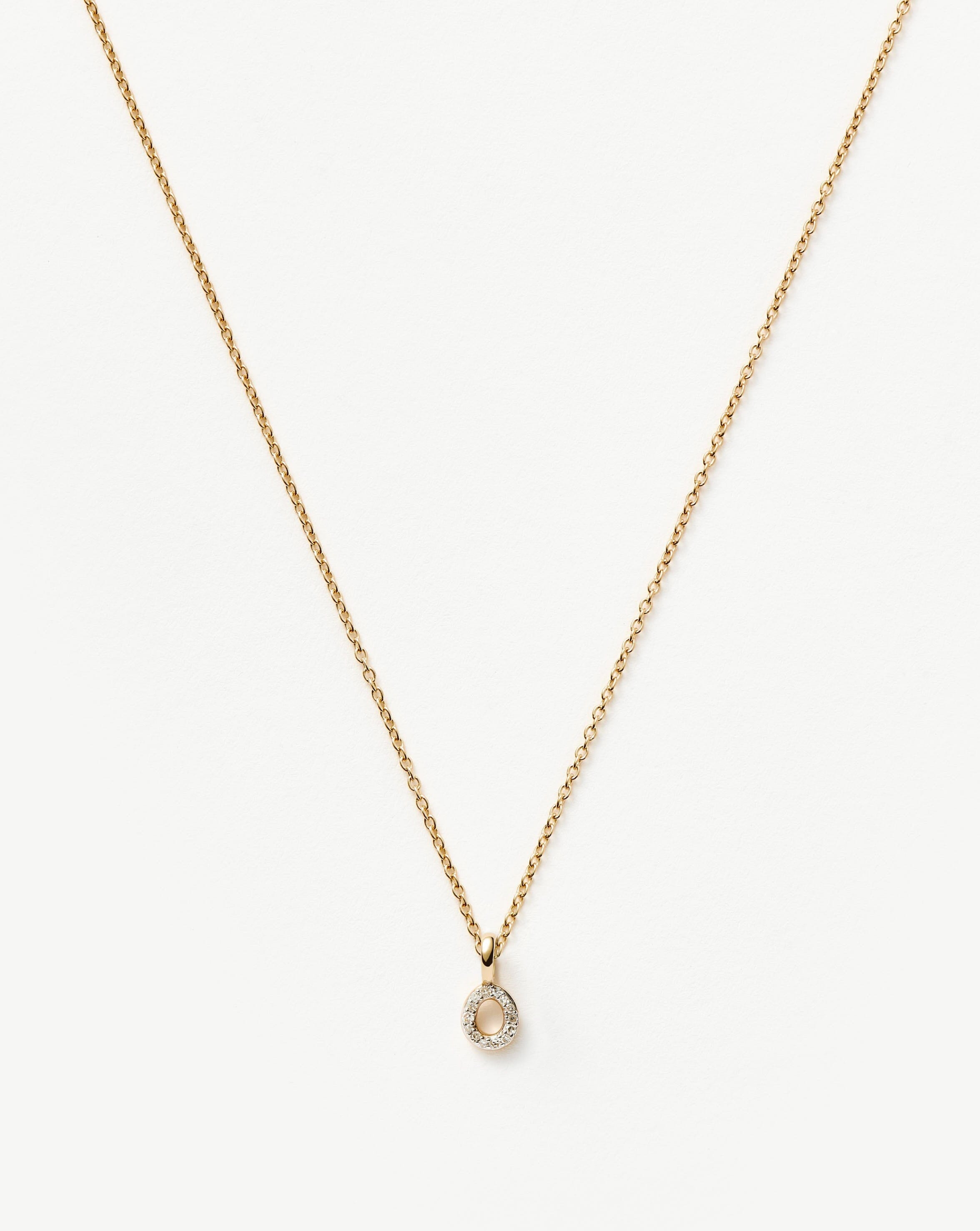 Diamond Initial Necklace in 14k Gold | Personalized Pendant Jewelry