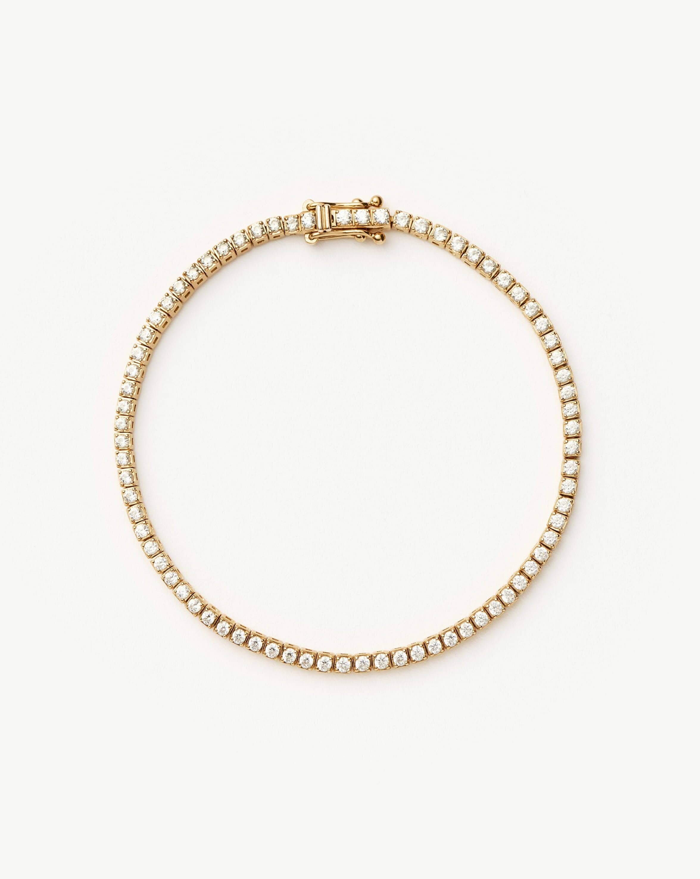 14k Gold Diamond Tennis Bracelet | Lab Grown Diamonds, Size S