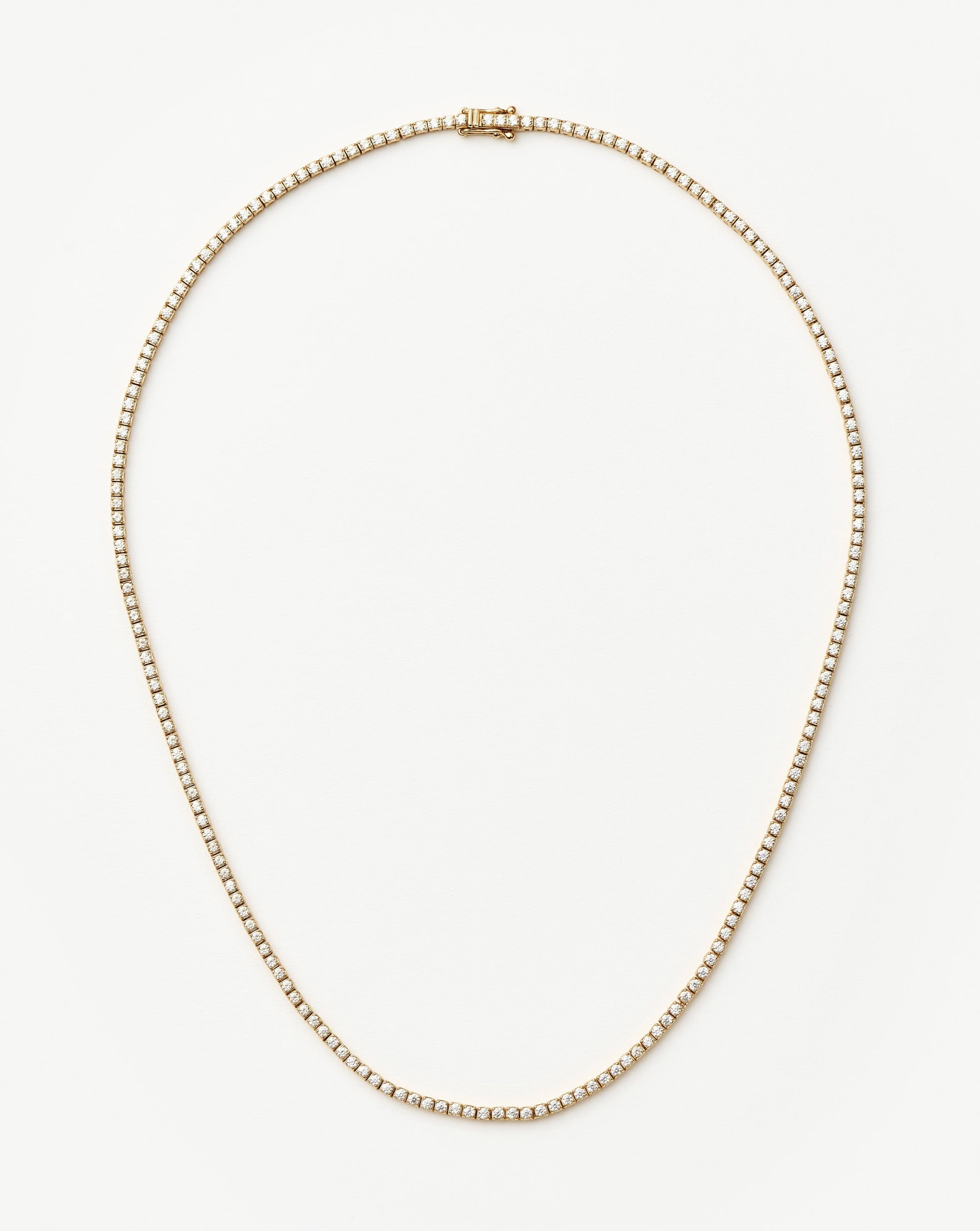 Lab Grown Diamond Tennis Necklace | 14k Solid Gold & Traceable