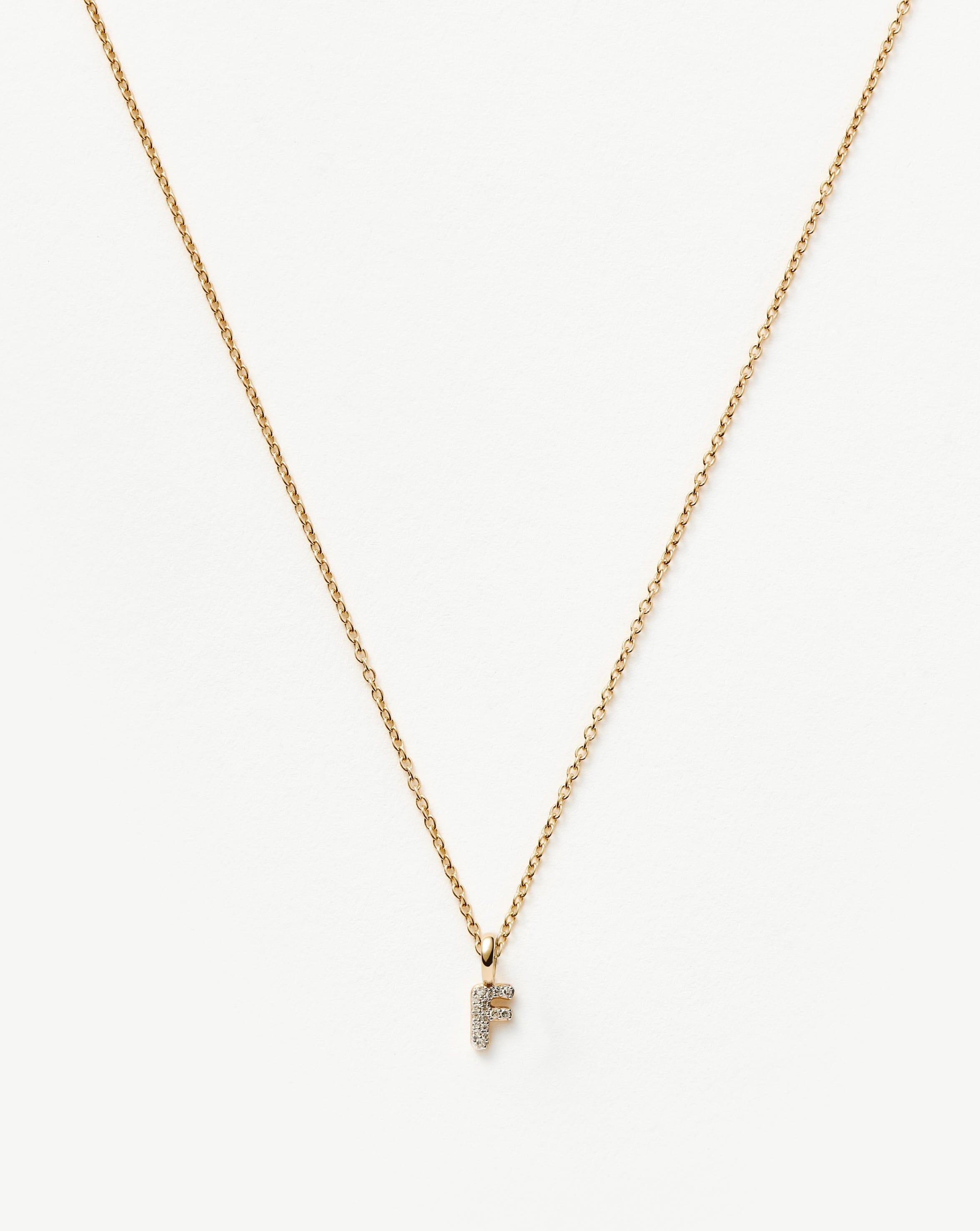 14k Gold Diamond Initial Necklace - Personalized Pendant | Recycled Gold