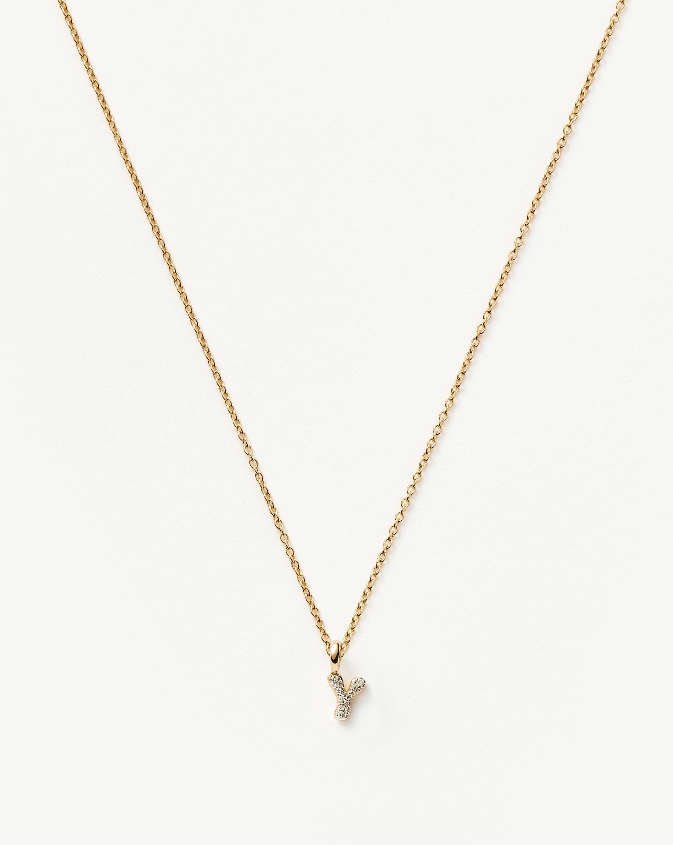Diamond Initial Pendant Necklace in 14k Gold | Personalized Jewelry