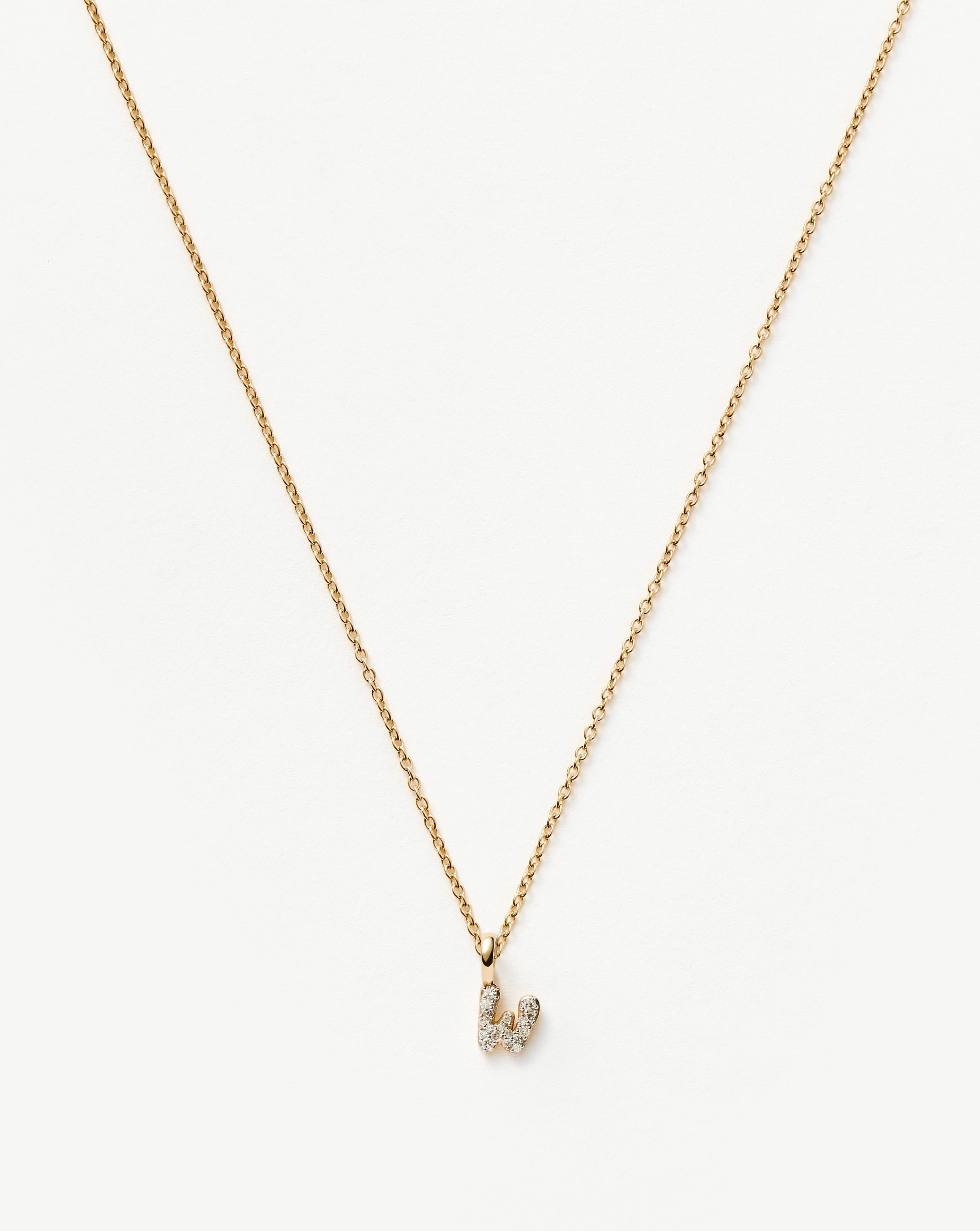 Mini Diamond Initial Pendant Necklace in 14k Gold | Personalized Gift