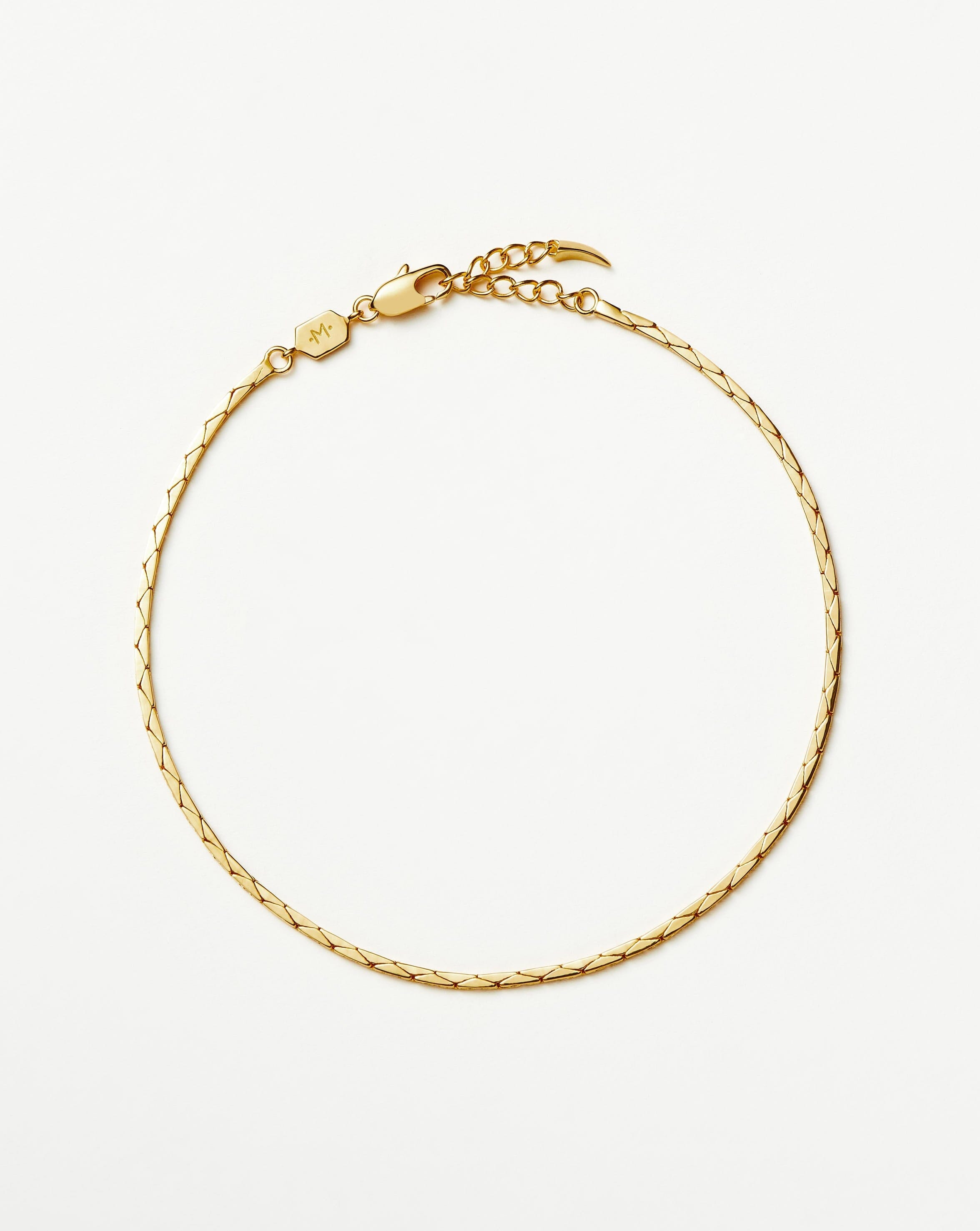 18k Gold Plated Cobra Snake Chain Anklet | Lucy Williams