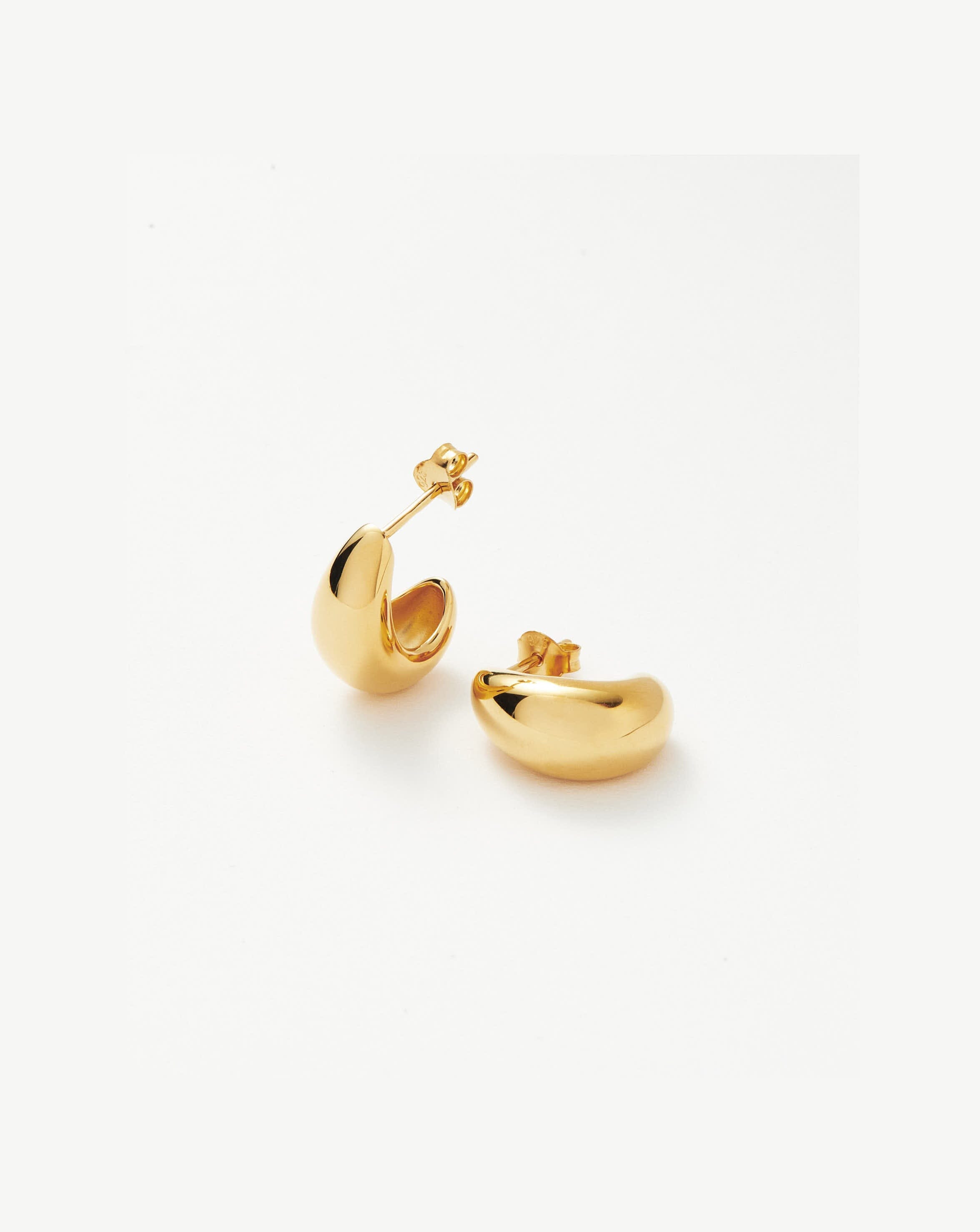 Mini Dome Huggie Earrings for Small Lobes | Savi Recycled Gold Plated