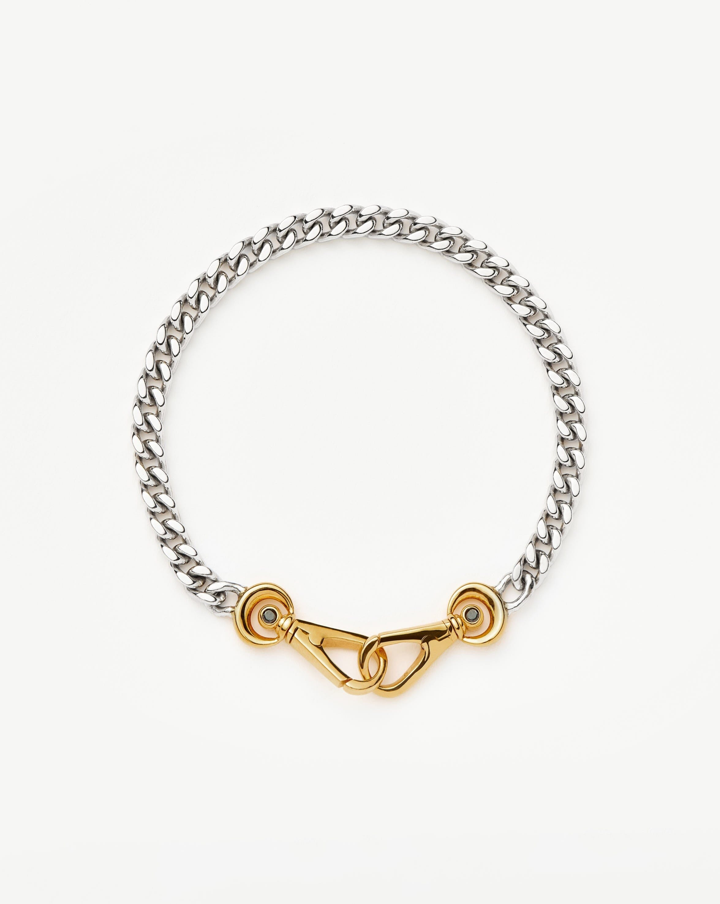 Chunky Chain Bracelet with Cubic Zirconia | Kinetic Mixed Metal