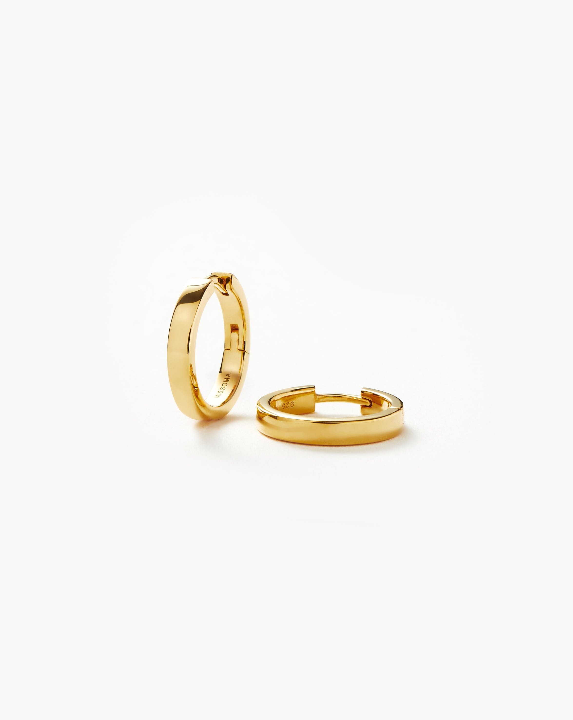 Small Gold Hoop Earrings | 18k Gold Vermeil & Hidden Hinge