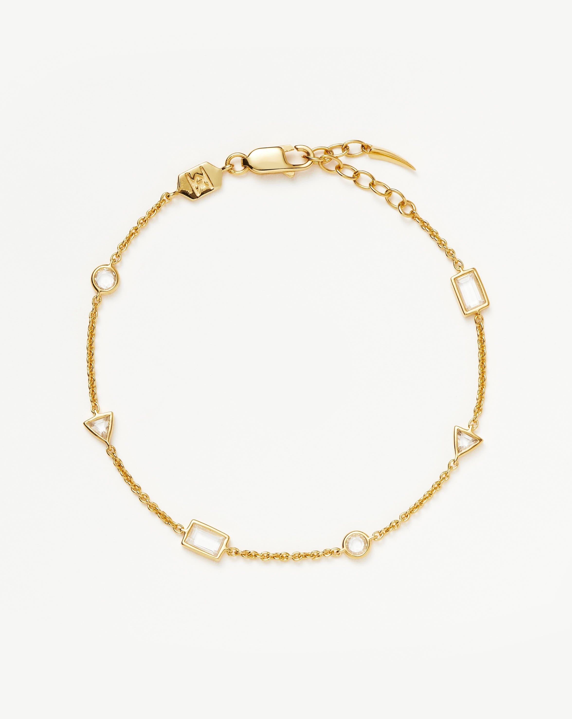 Floating Charm Bracelet with Cubic Zirconia | 18k Gold Vermeil
