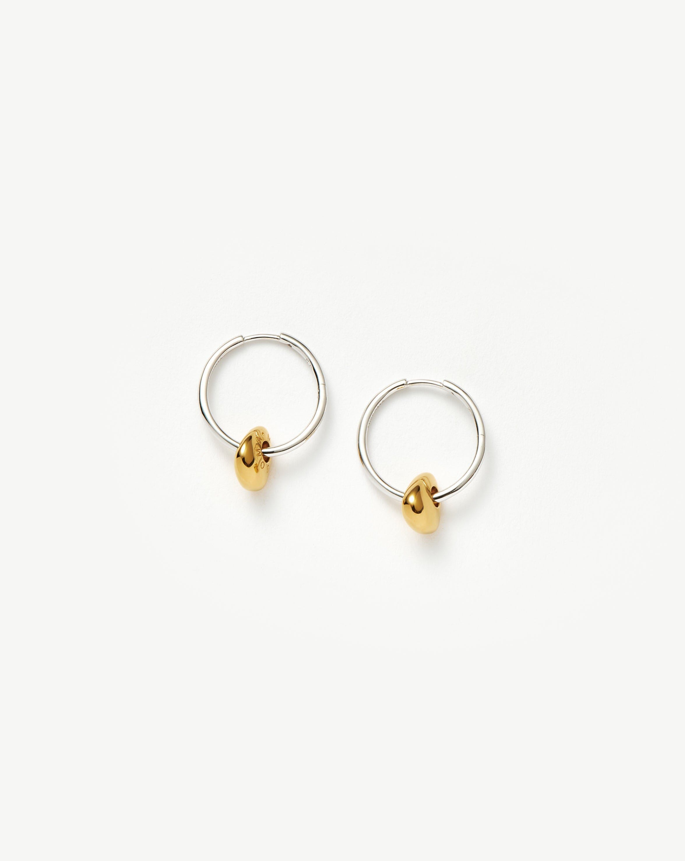 Small Hexagon Hoop Earrings | 18k Gold Vermeil & Sterling Silver