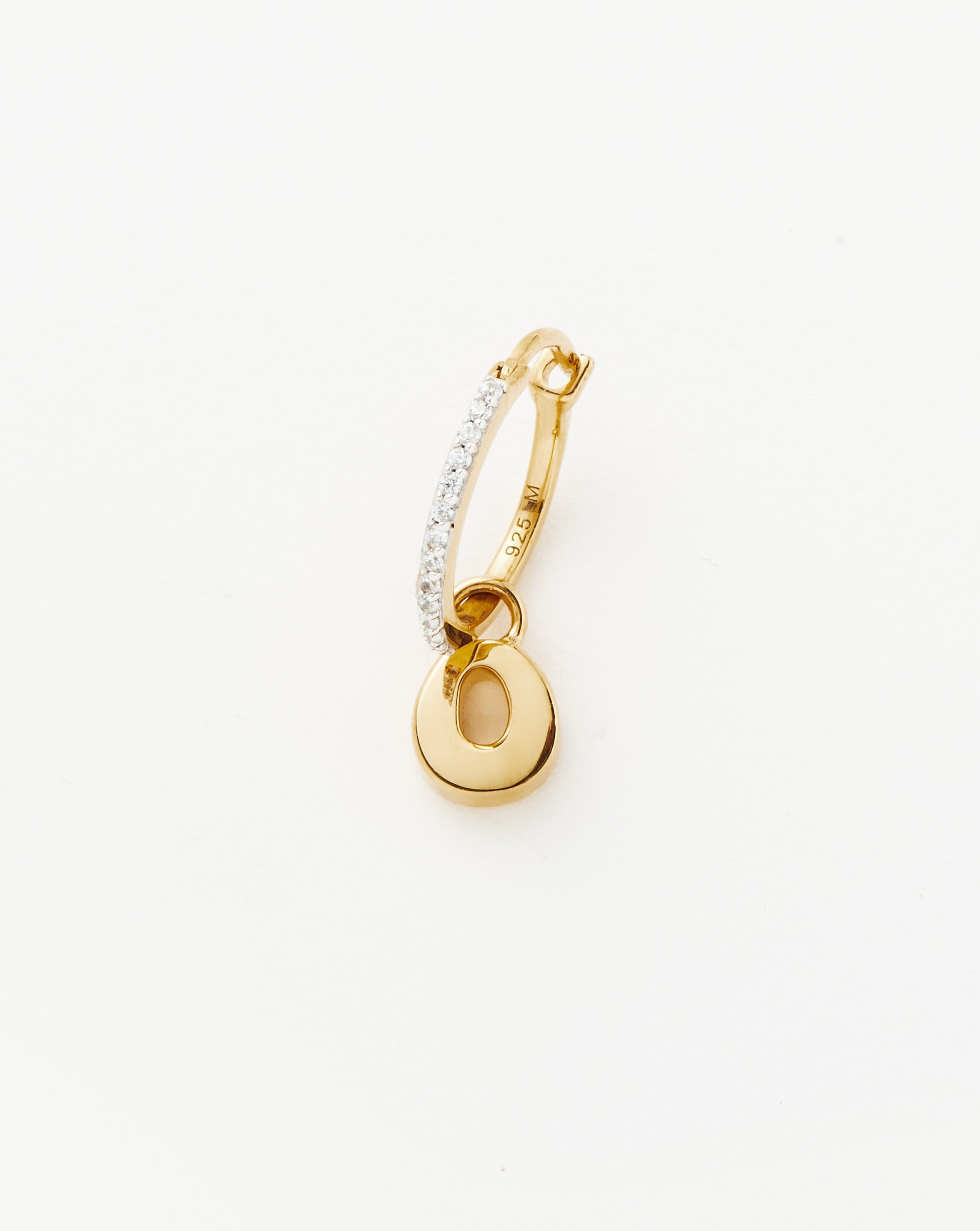 Initial Hoop Earrings with Alphabet Charm | 18k Gold Vermeil