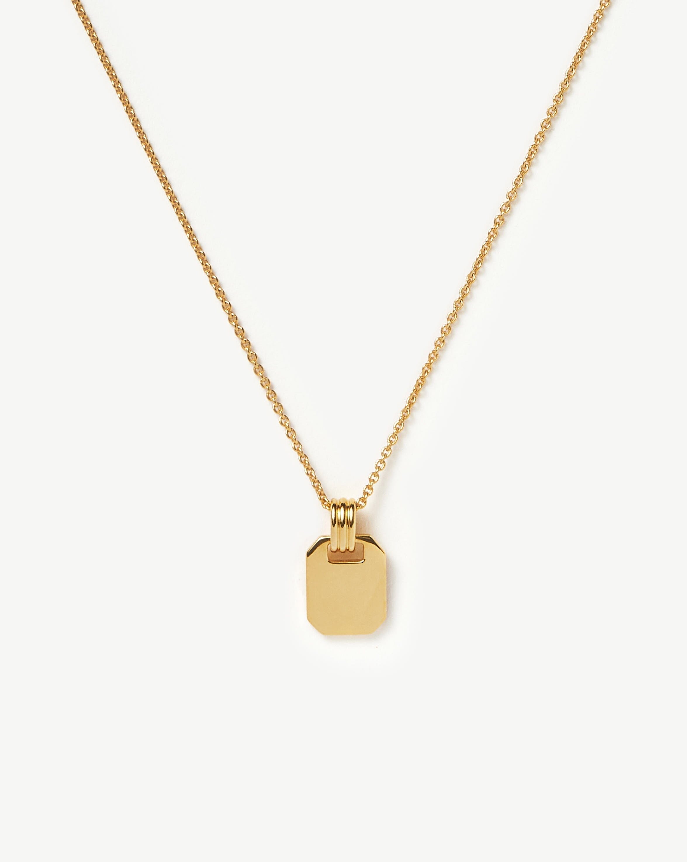 Engravable Gold Pendant Necklace | 18k Gold Vermeil Personalized Gift