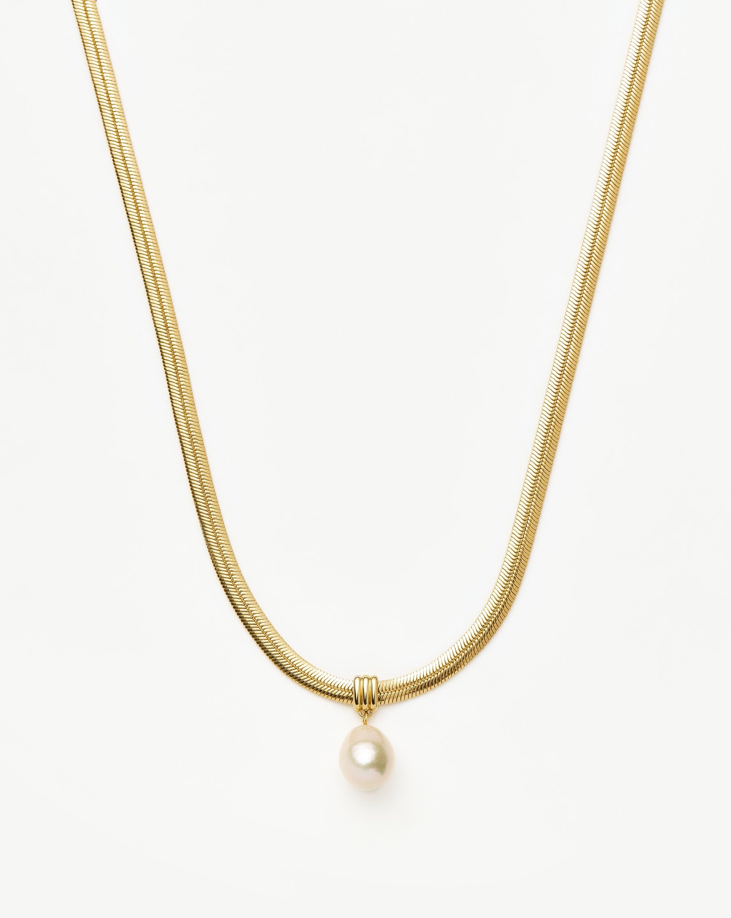 Baroque Pearl Pendant Necklace | 18k Gold Plated Vermeil & Snake Chain