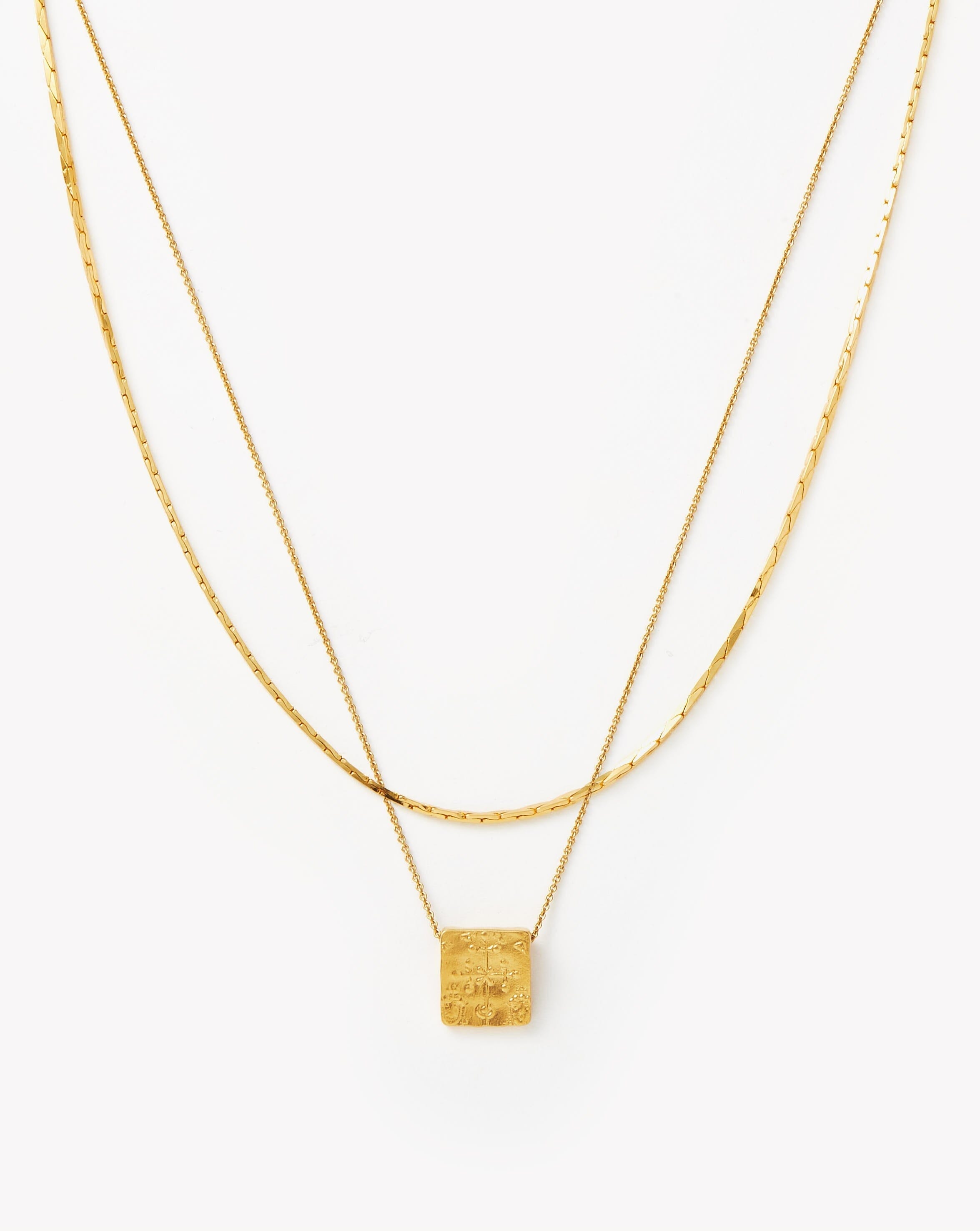 Square Coin & Snake Chain Necklace Set | Lucy Williams
