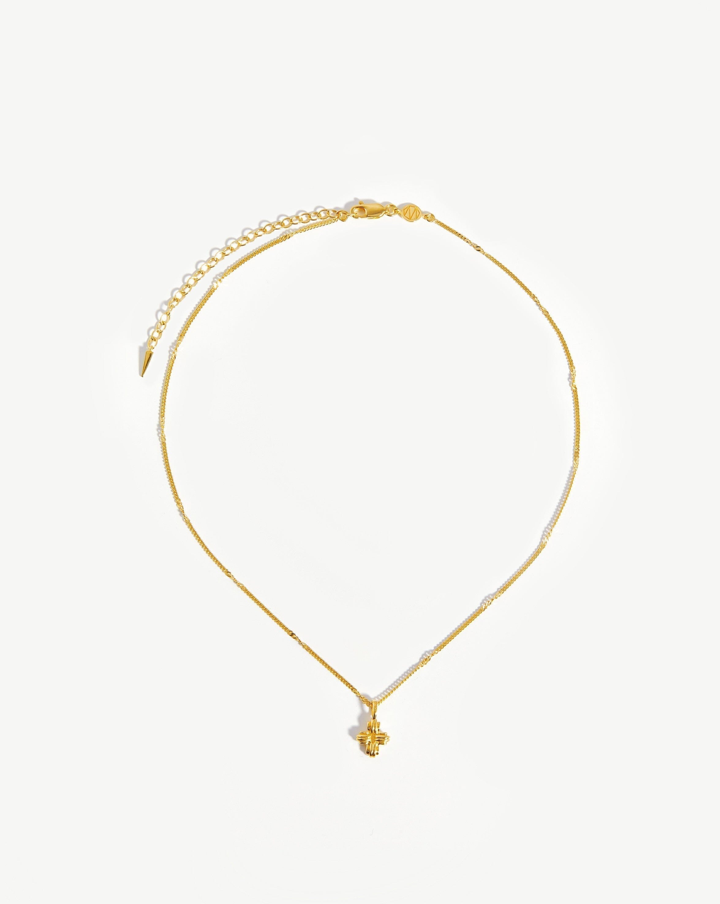 Mini Cross Necklace in 18k Gold Plated Vermeil | Lucy Williams