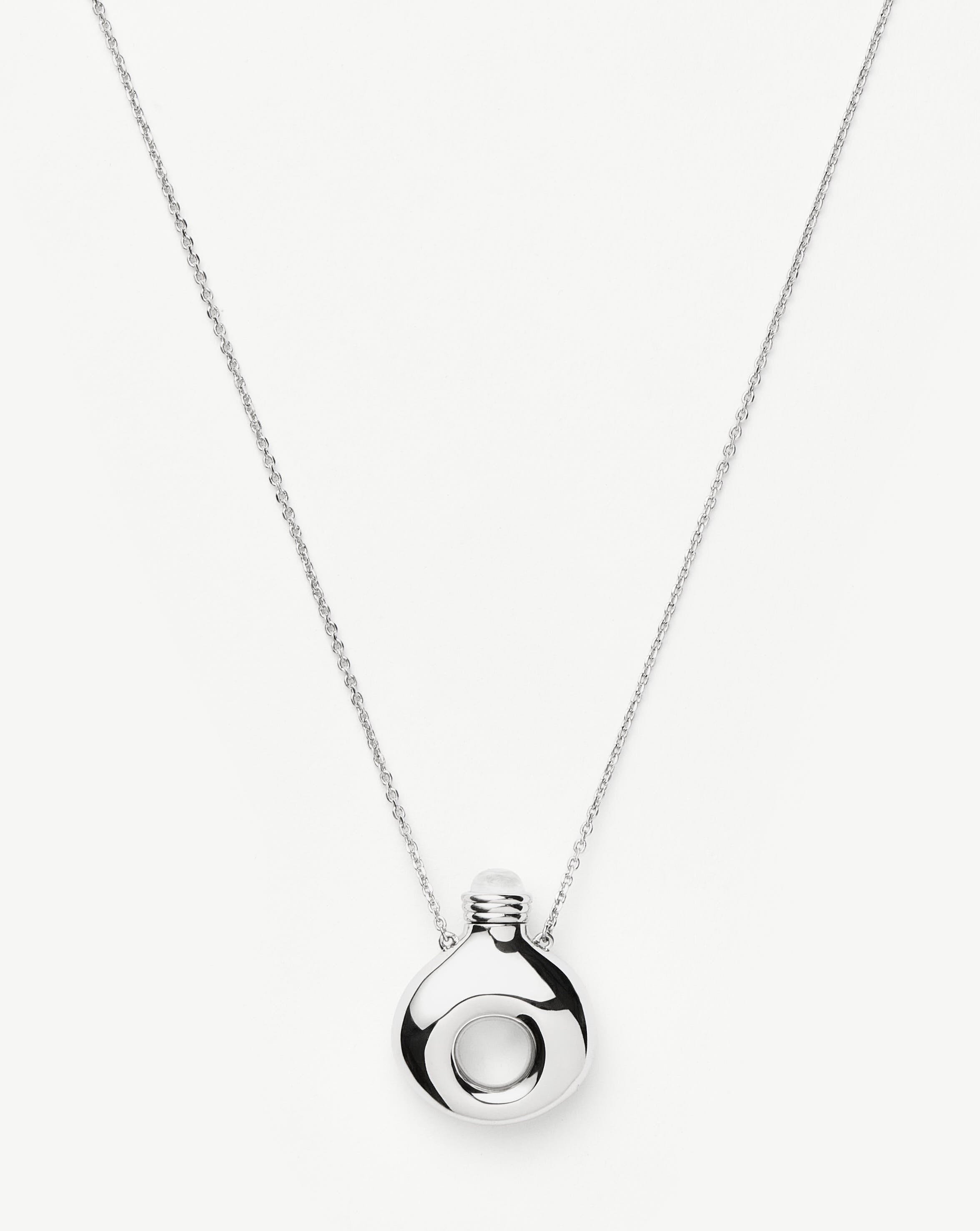 Message in a Bottle Necklace with Hidden Scroll | Silver Plated Pendant