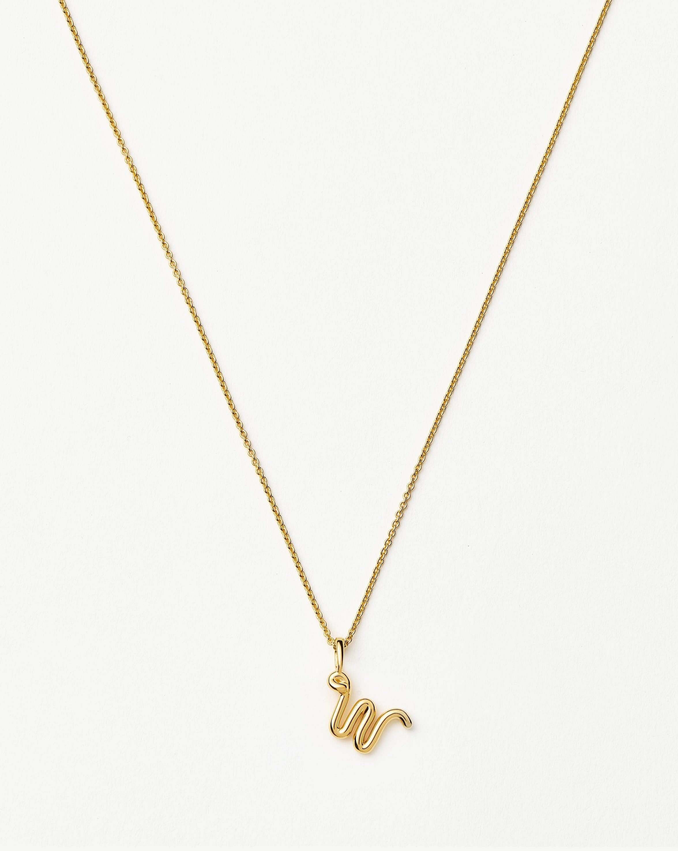 Curly Initial Necklace - 18k Gold Vermeil | Mini Personalized Gift