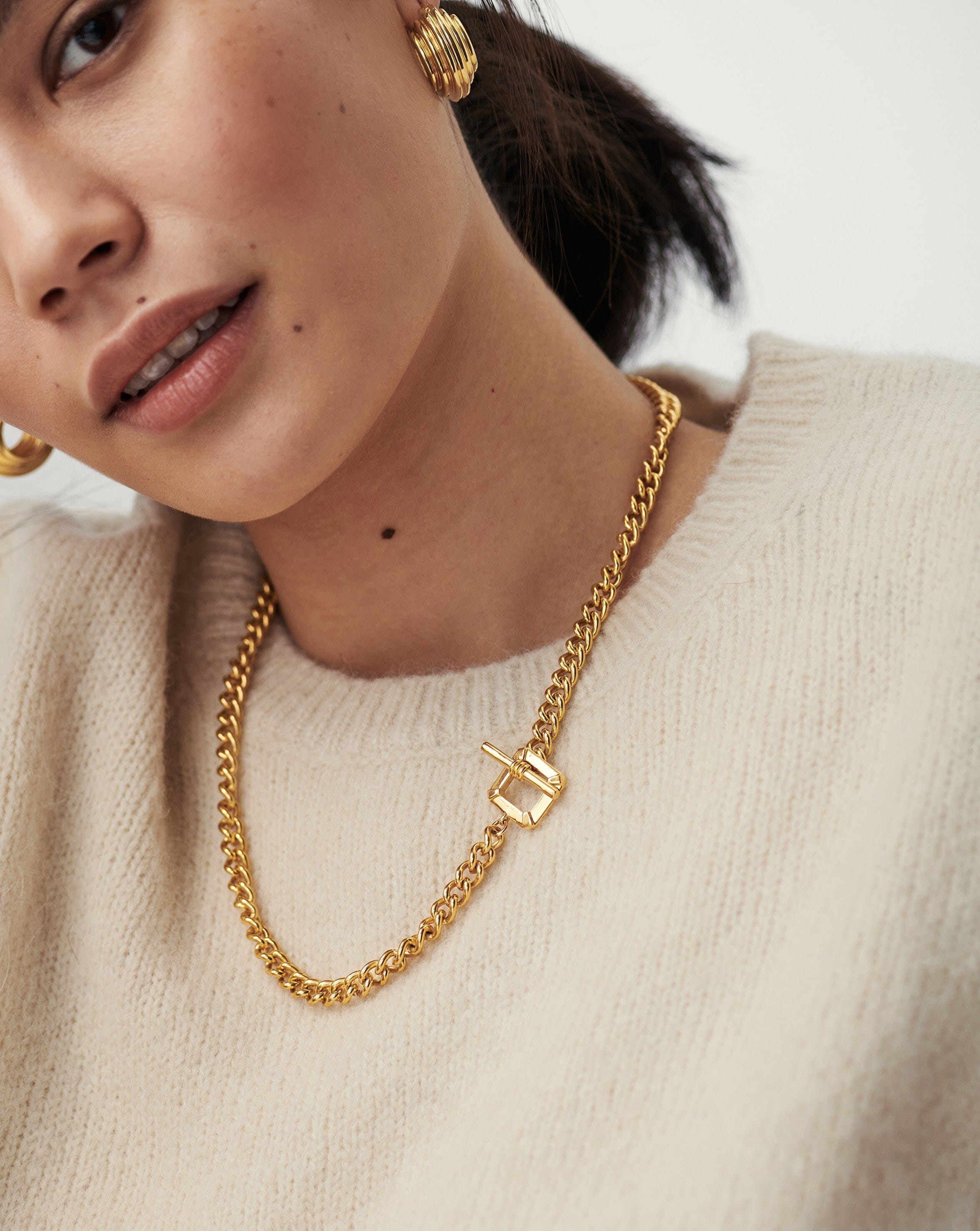 18k Gold Plated T-Bar Chain Necklace | Lucy Williams x Missoma