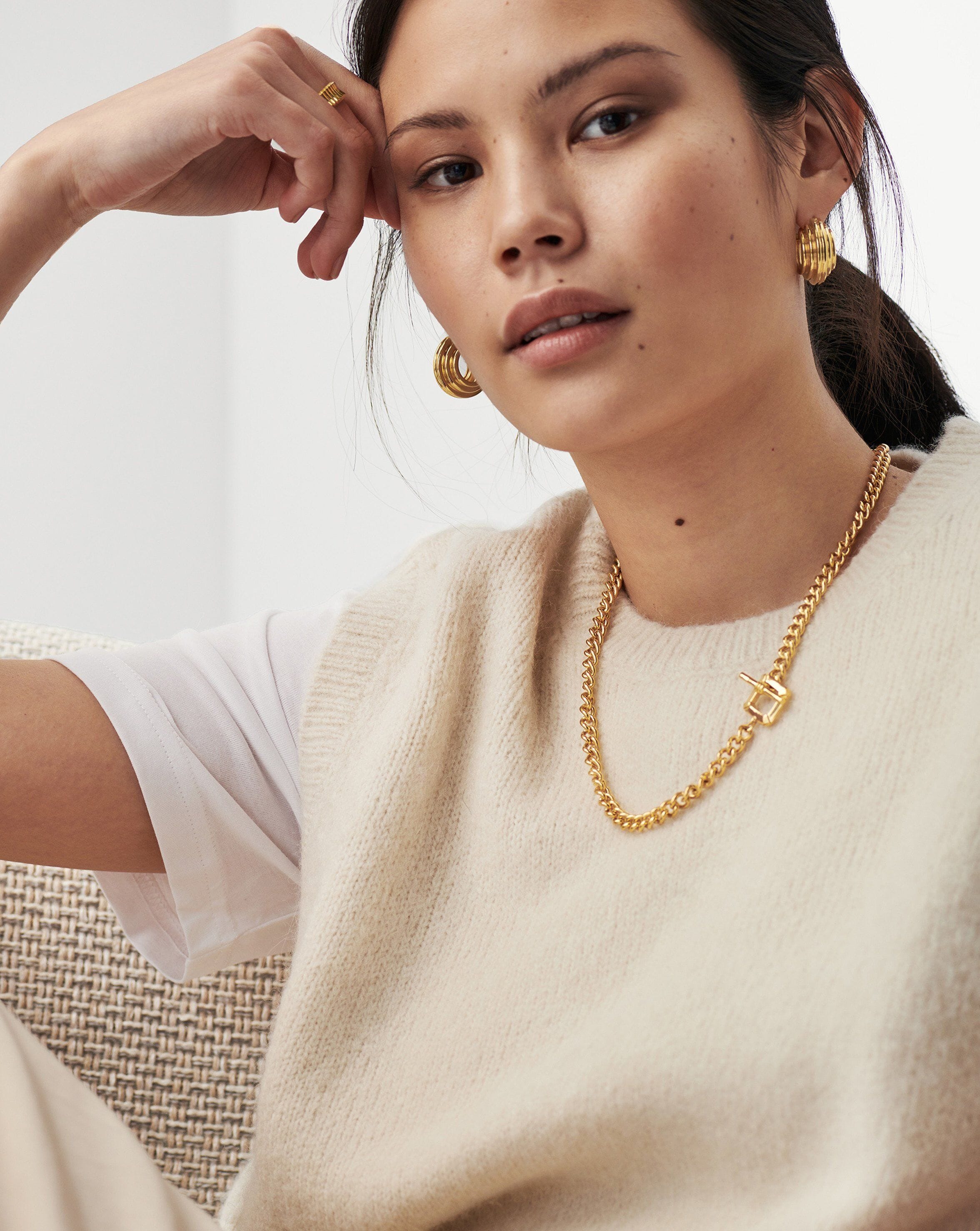 18k Gold Plated T-Bar Chain Necklace | Lucy Williams x Missoma