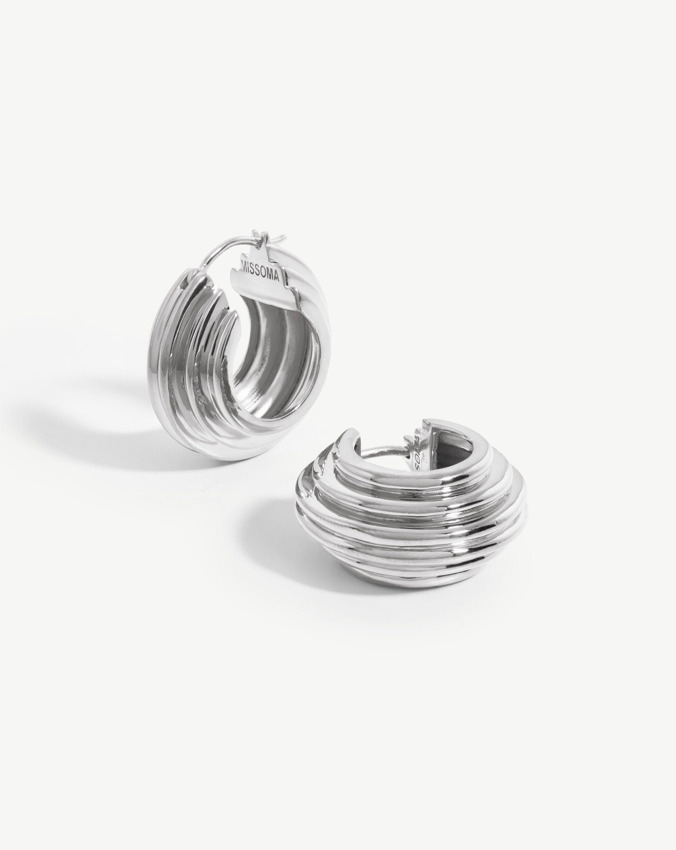 Chunky Gold Hoop Earrings with Ridge Detailing | Lucy Williams x Missoma