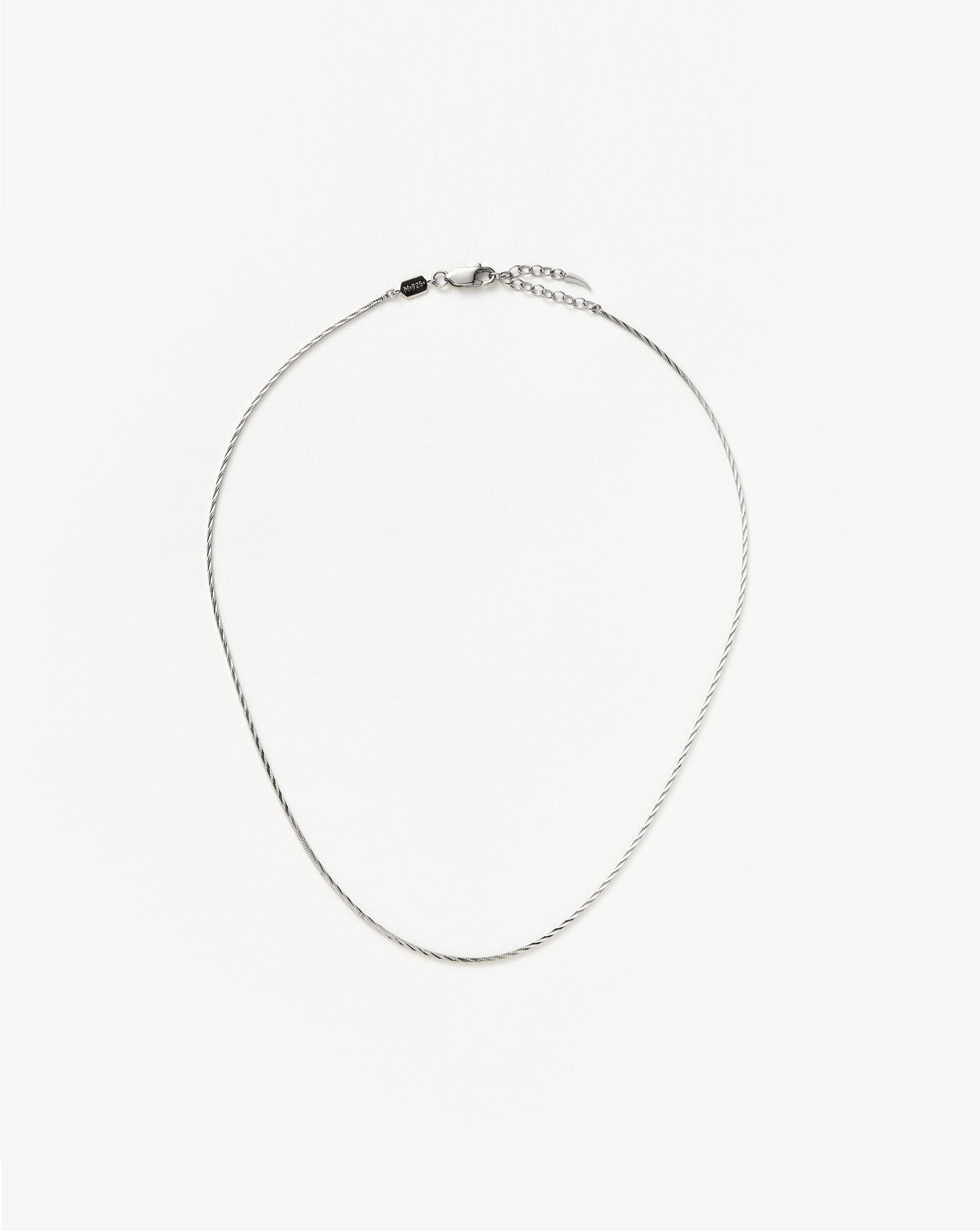 Square Snake Chain Necklace with Asymmetric Design | Savi Jewelry