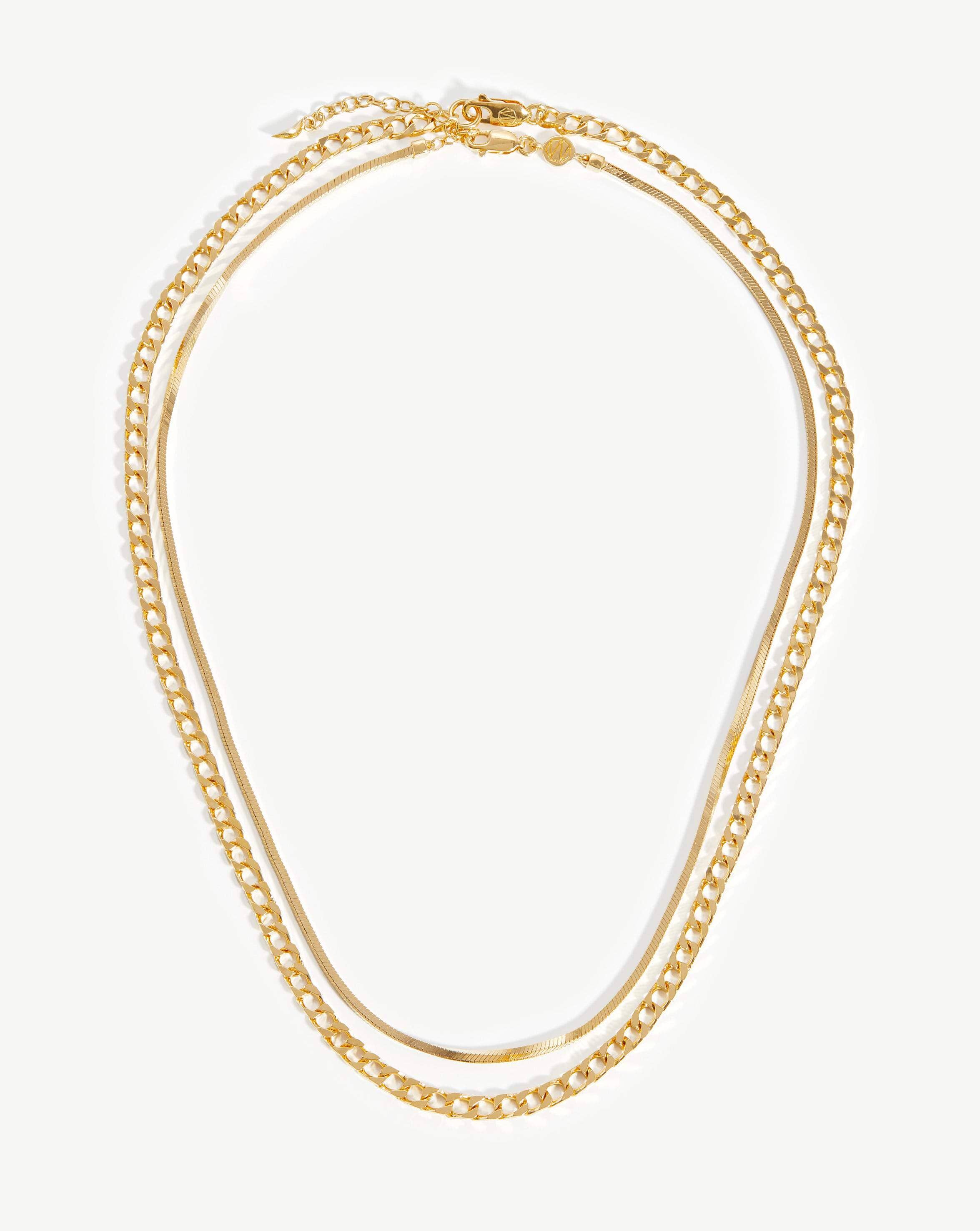18k Gold Vermeil Snake Chain Necklace Set | Lucy Williams