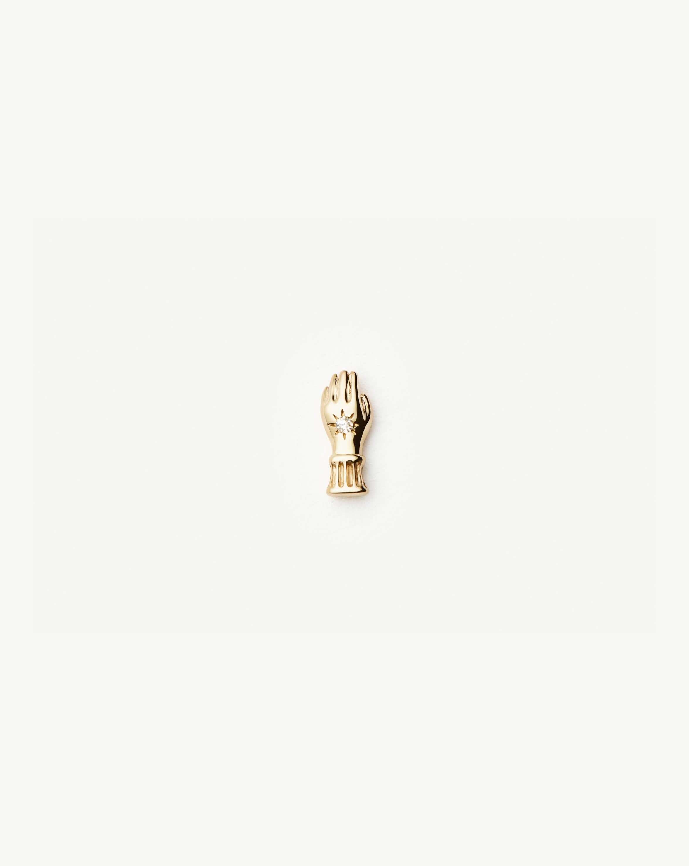 14k Gold Diamond Hand Stud Earring | Harris Reed Inspired