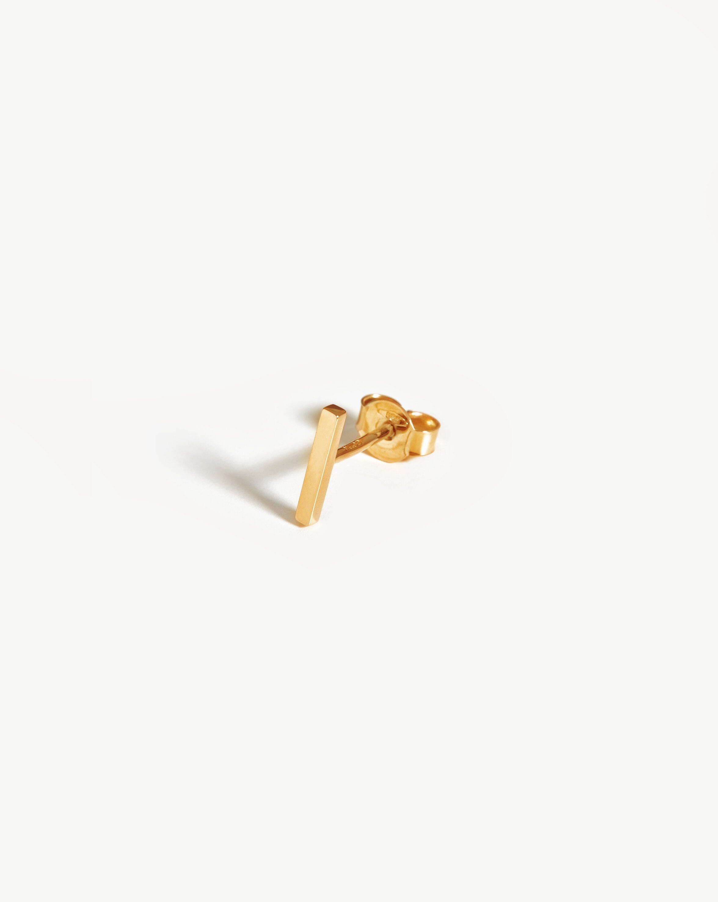 14k Solid Gold Bar Stud Earrings | Recycled & Handcrafted
