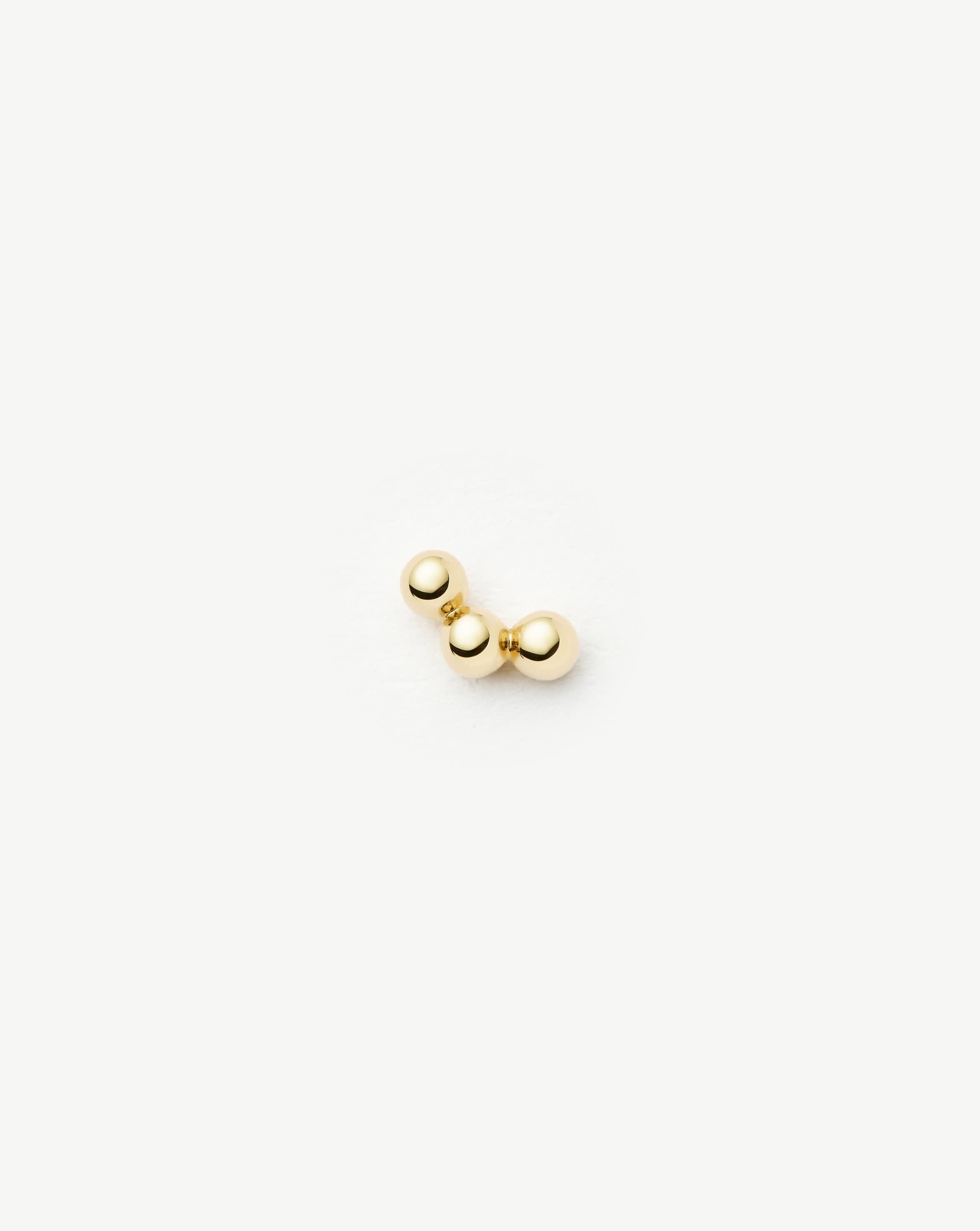 14k Solid Gold Trio Stud Earring | Fine Jewelry
