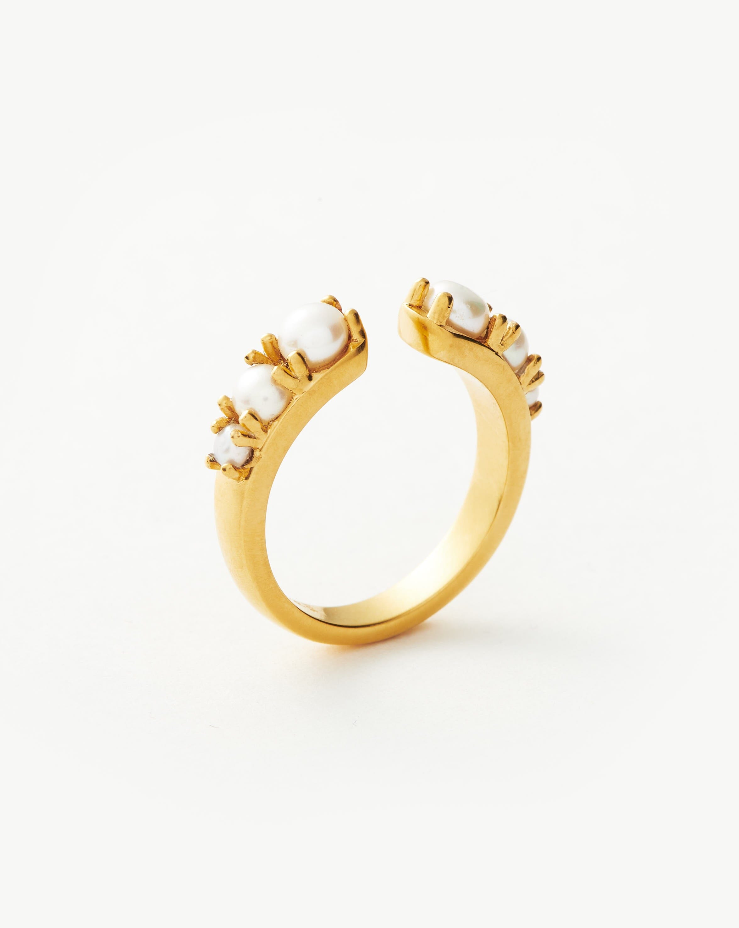 Pearl Stacking Ring in 18k Gold Vermeil | Harris Reed Openness Ring