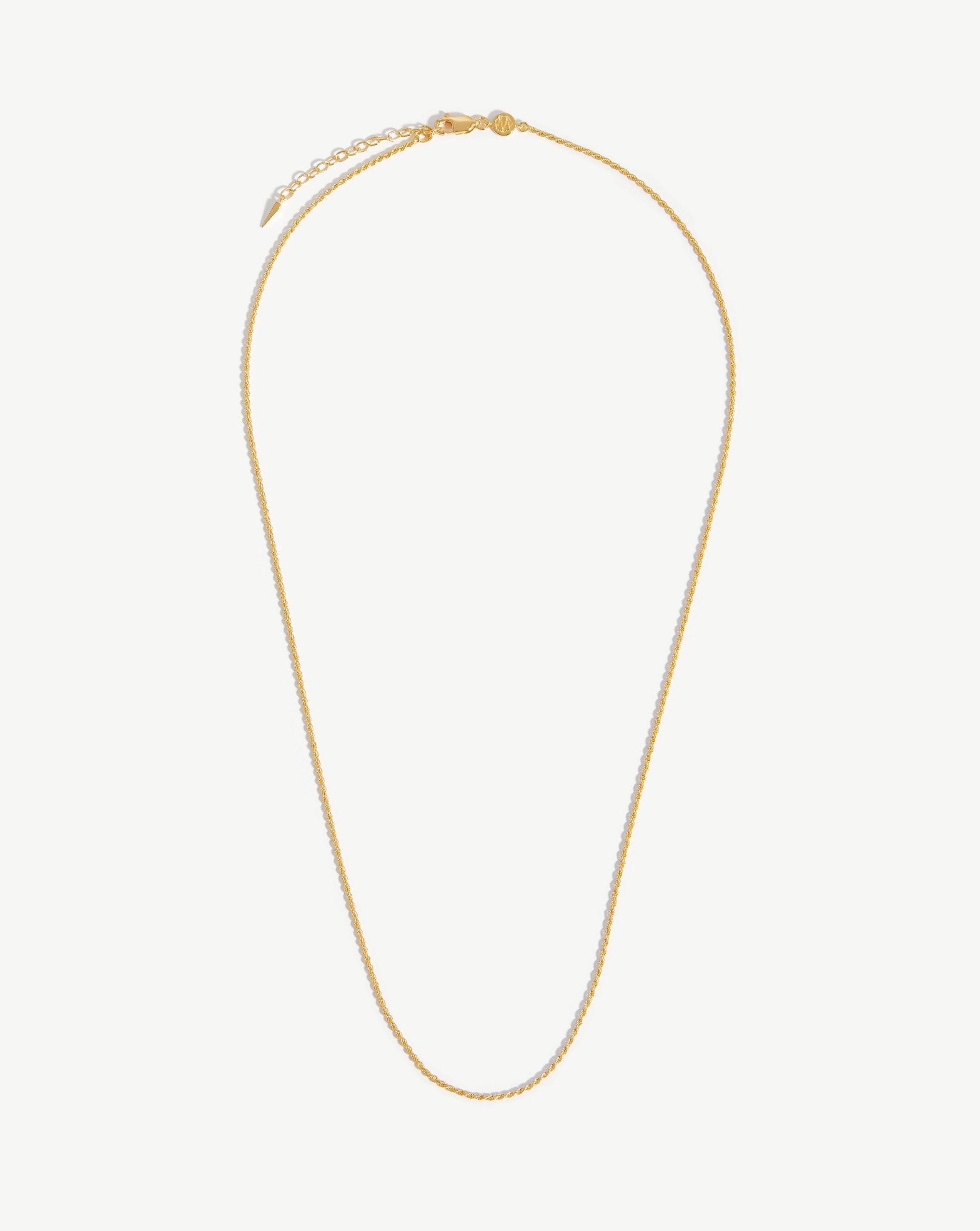 18k Gold Vermeil Long Rope Chain Necklace | Twisted Detailing