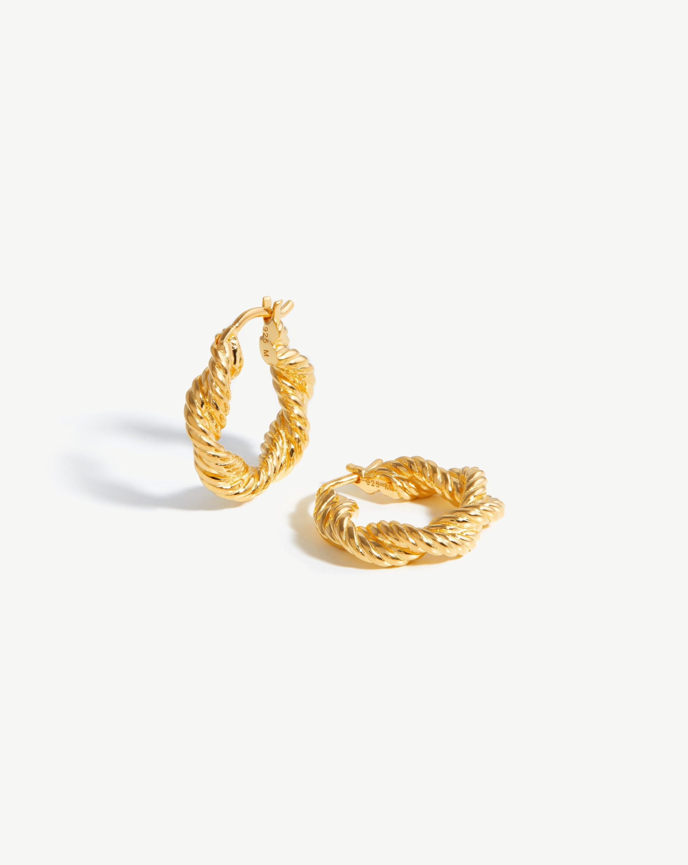 Double Rope Hoop Earrings in Recycled Gold Vermeil | Marina