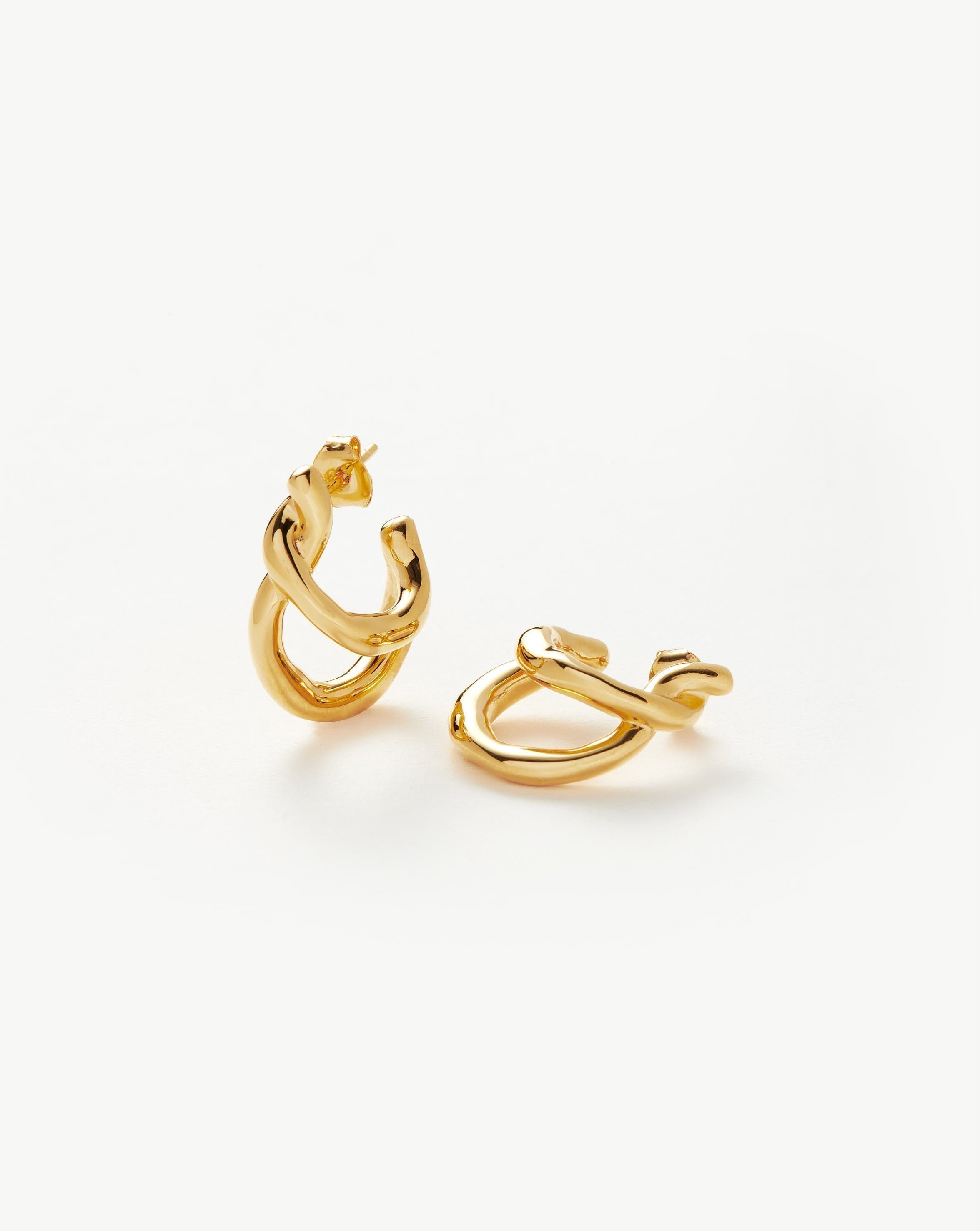 Twisted Double Hoop Earrings in Recycled Gold Vermeil | Molten