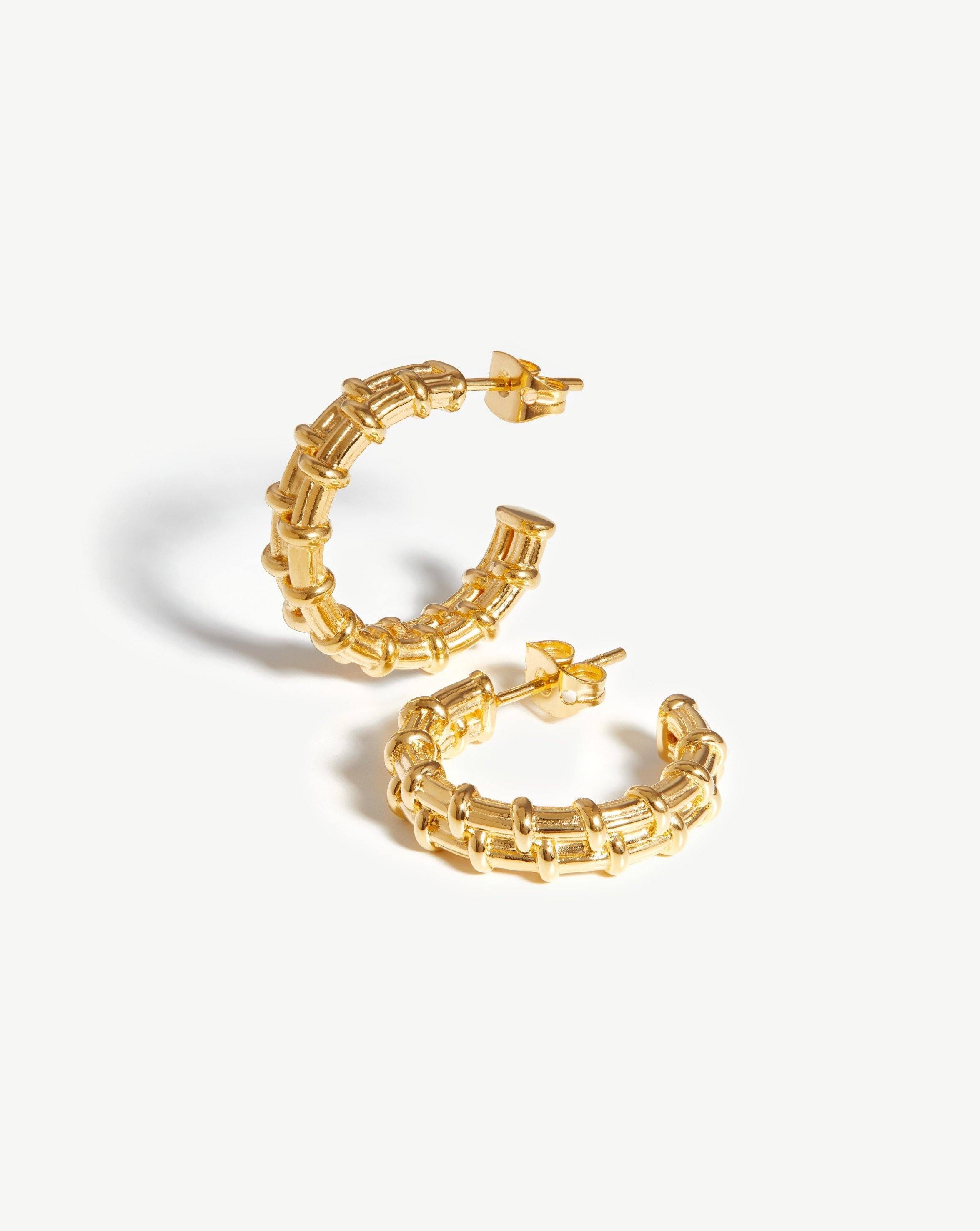 Small Raffia Hoop Earrings in 18k Gold Plated Brass | Missoma