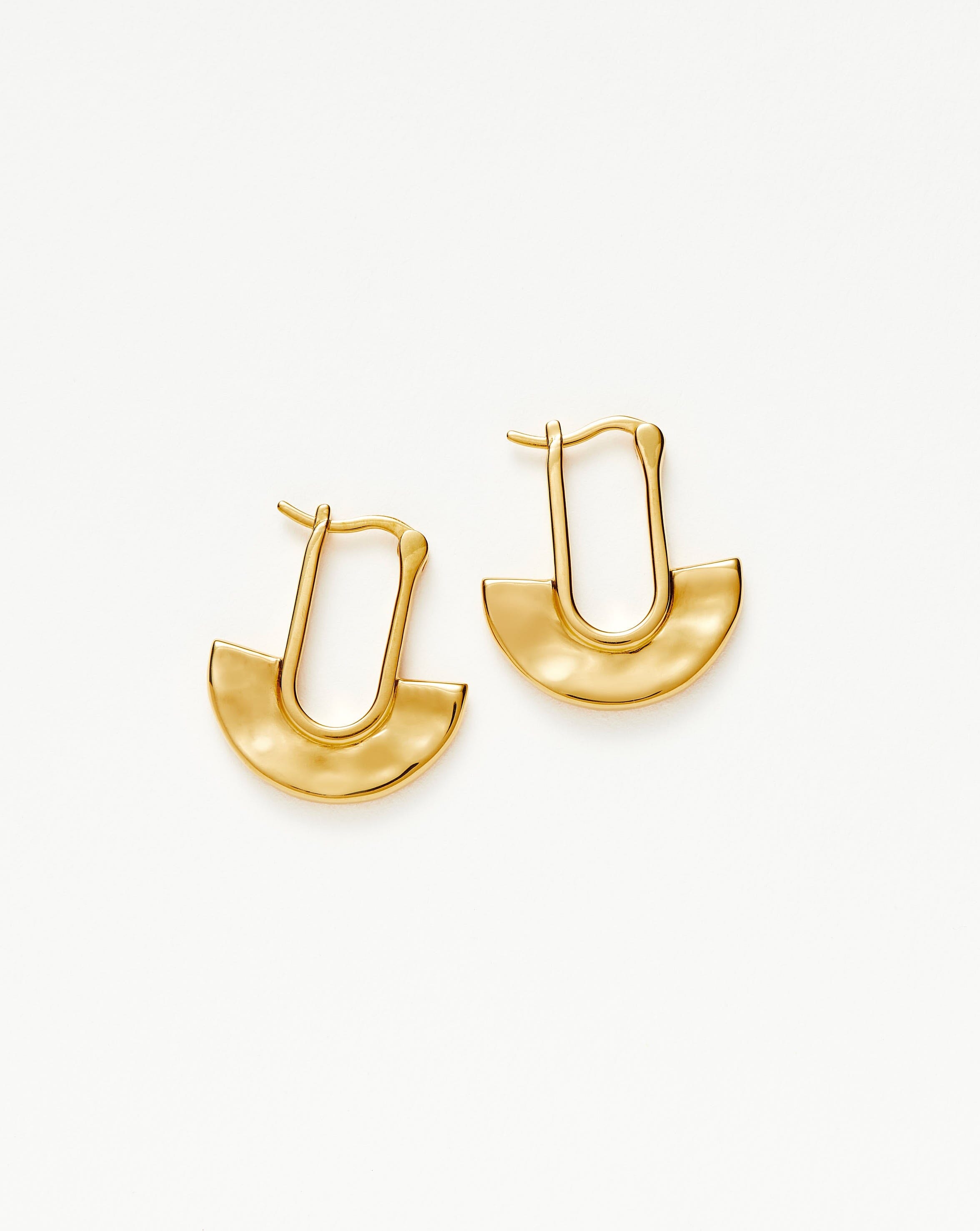 Handcrafted Fan Hoop Earrings in Recycled Gold Vermeil | Zenyu