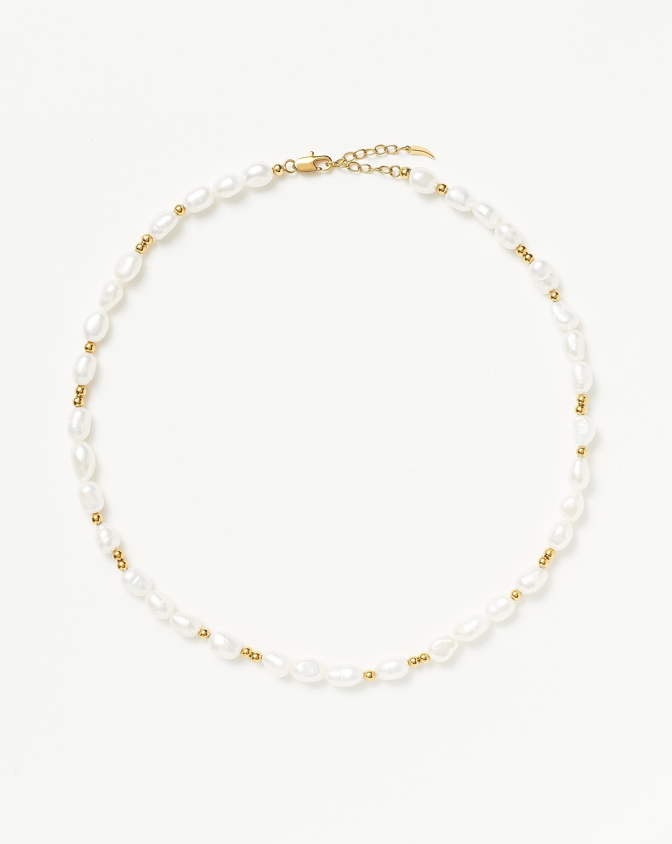 Freshwater Pearl Choker with Gold Beads | Good Vibes Jewelry